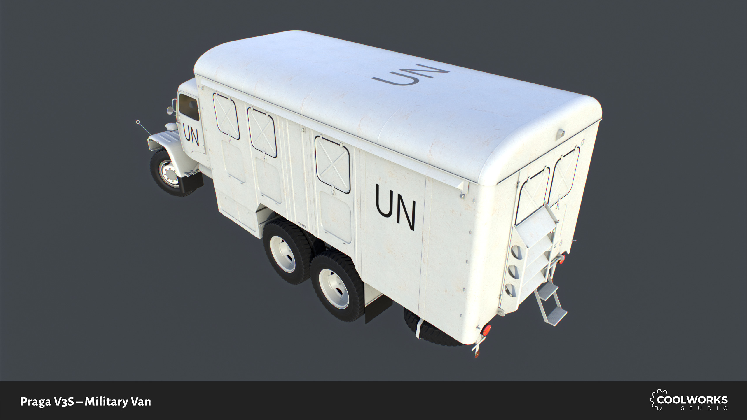 PV3S Truck Van Set Low-poly 3D model_74