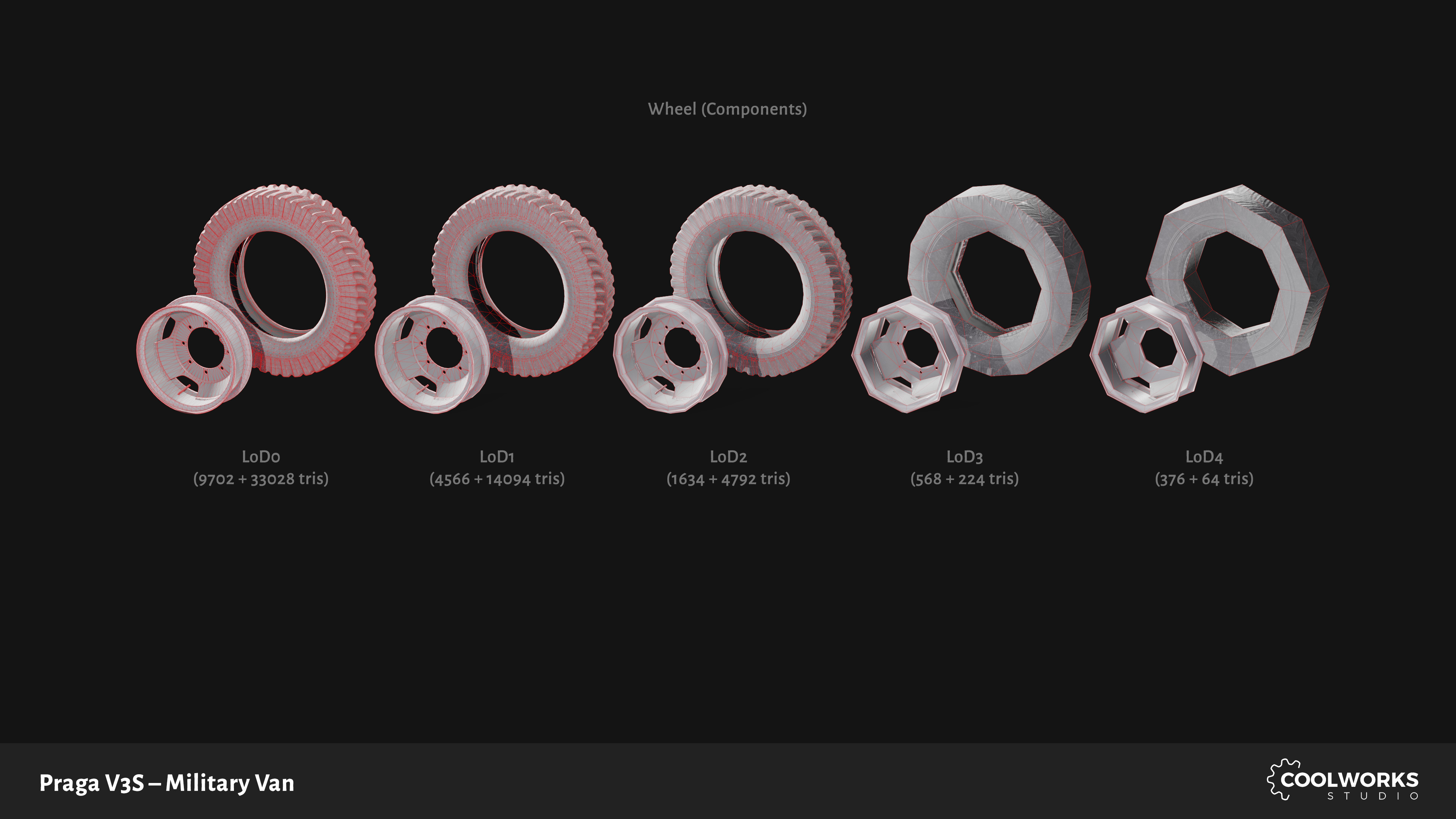 PV3S Truck Van Set Low-poly 3D model_26