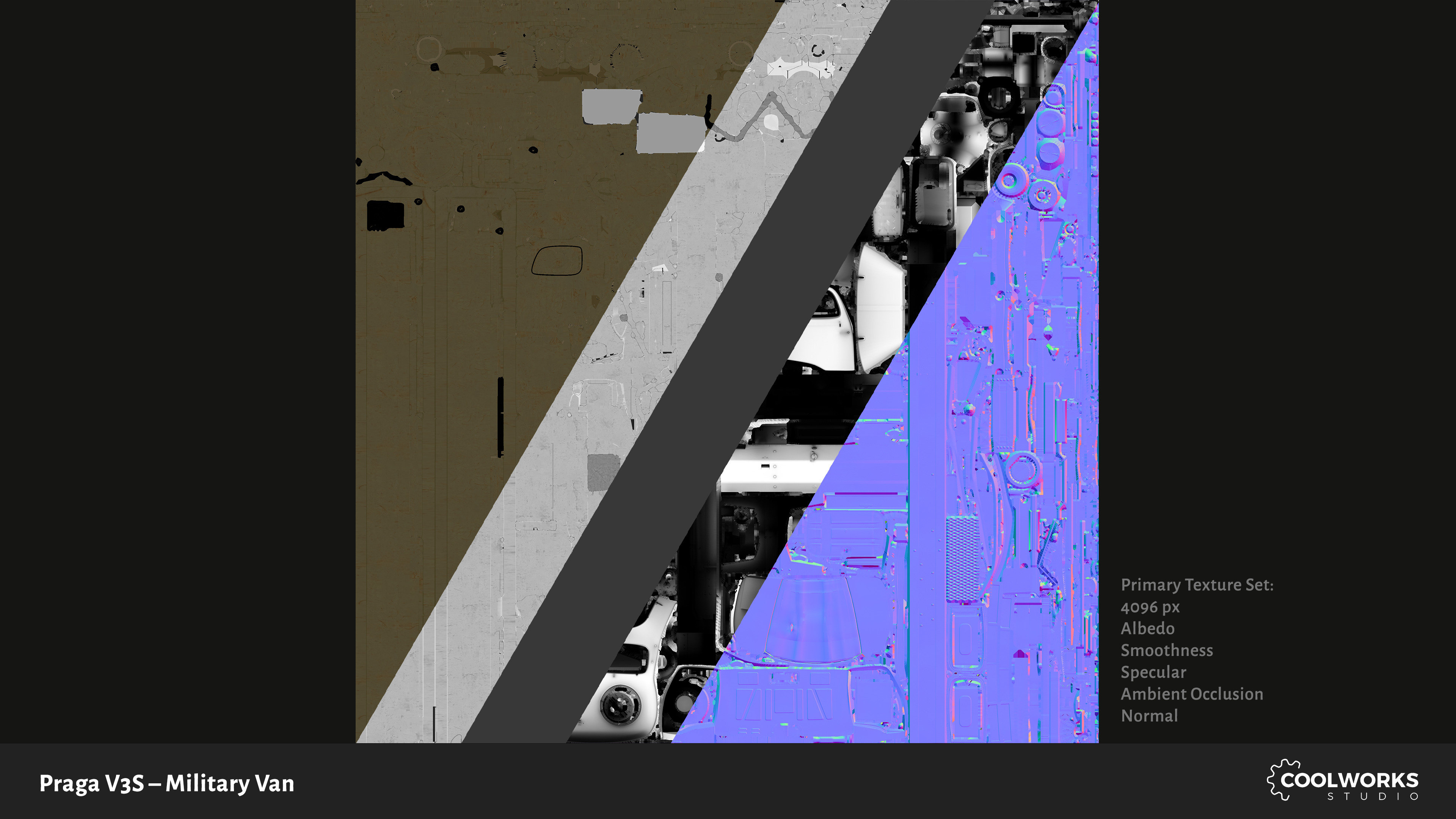 PV3S Truck Van Set Low-poly 3D model_29