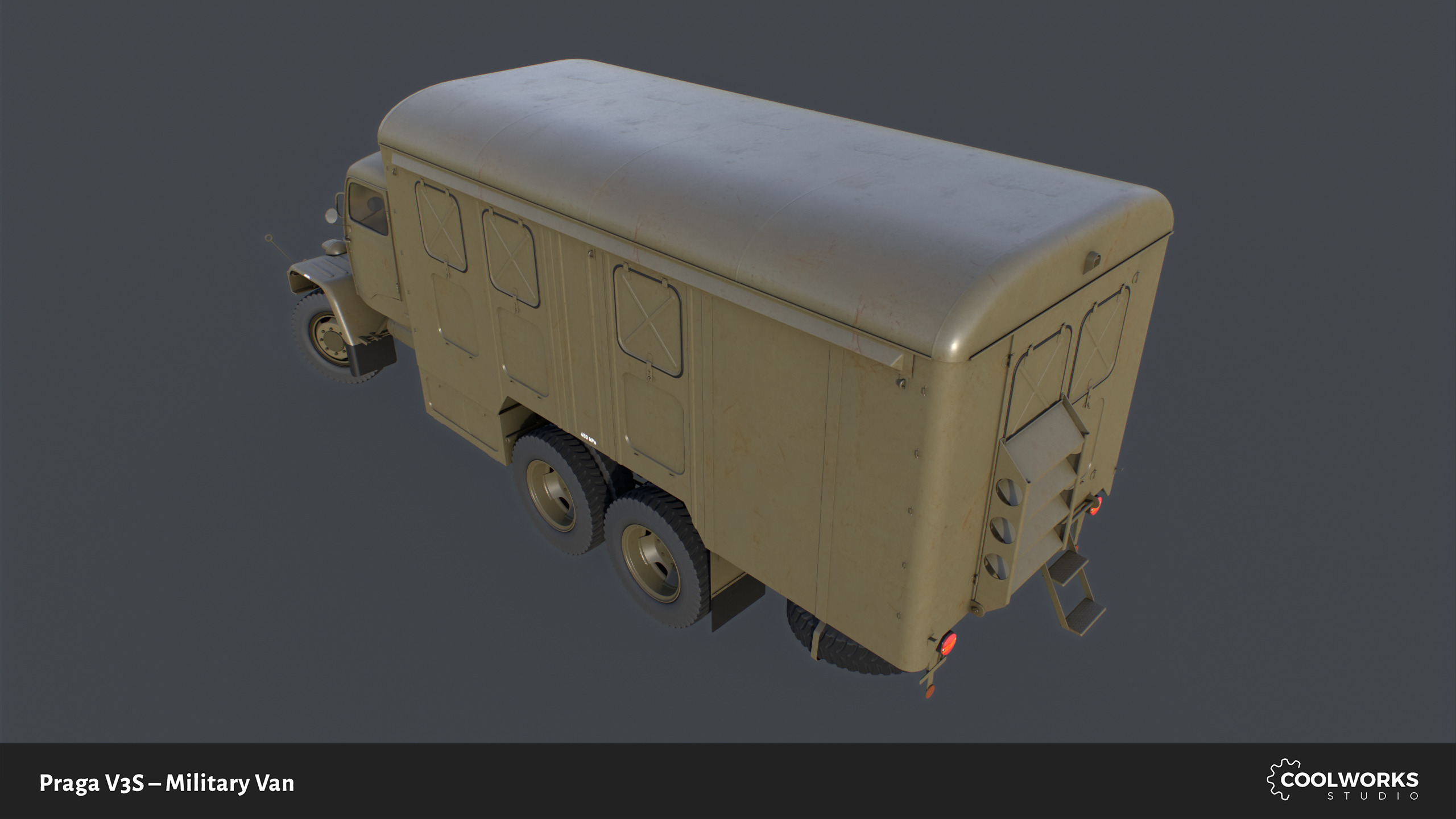 PV3S Truck Van Set Low-poly 3D model_8