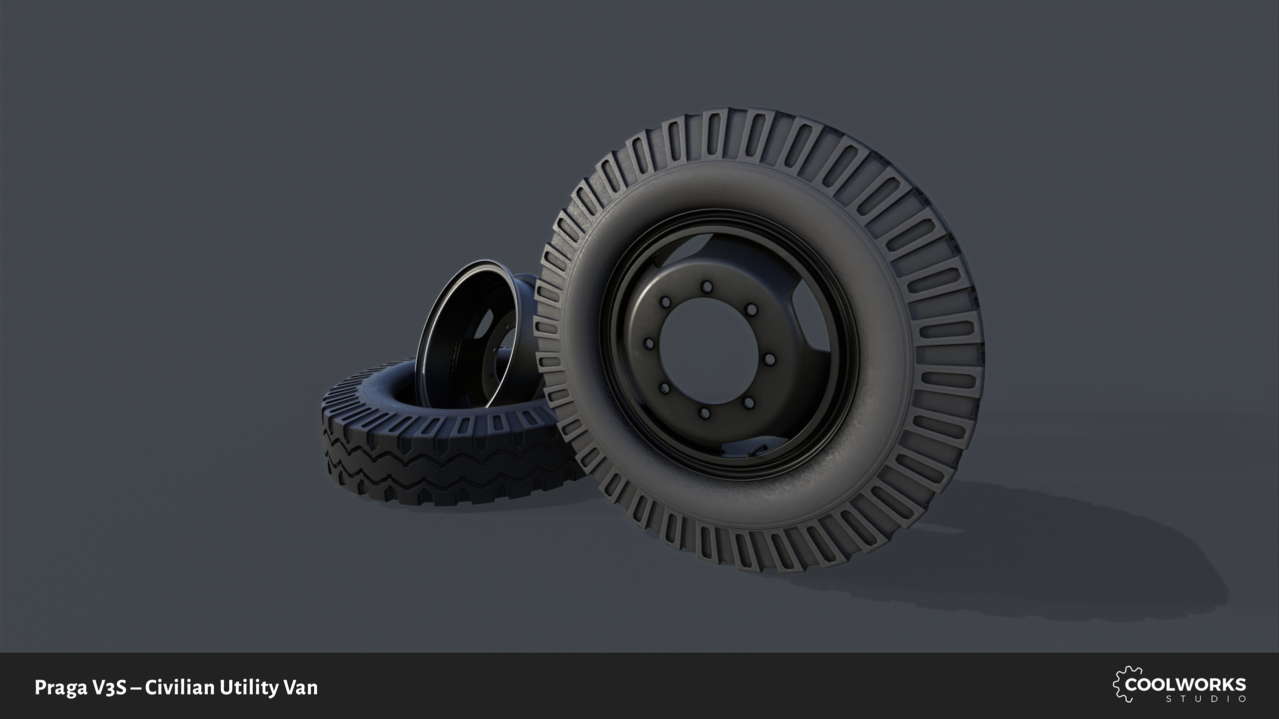 PV3S Truck Van Set Low-poly 3D model_115