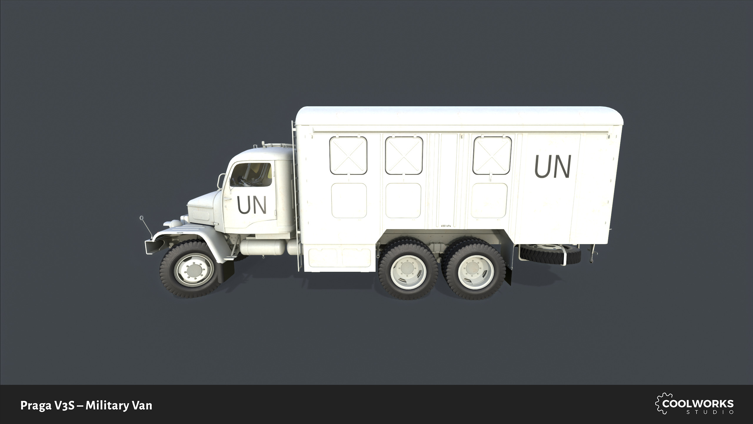 PV3S Truck Van Set Low-poly 3D model_77