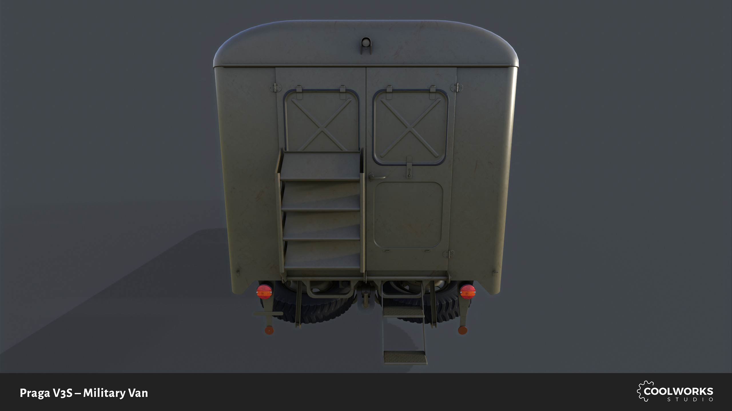 PV3S Truck Van Set Low-poly 3D model_7