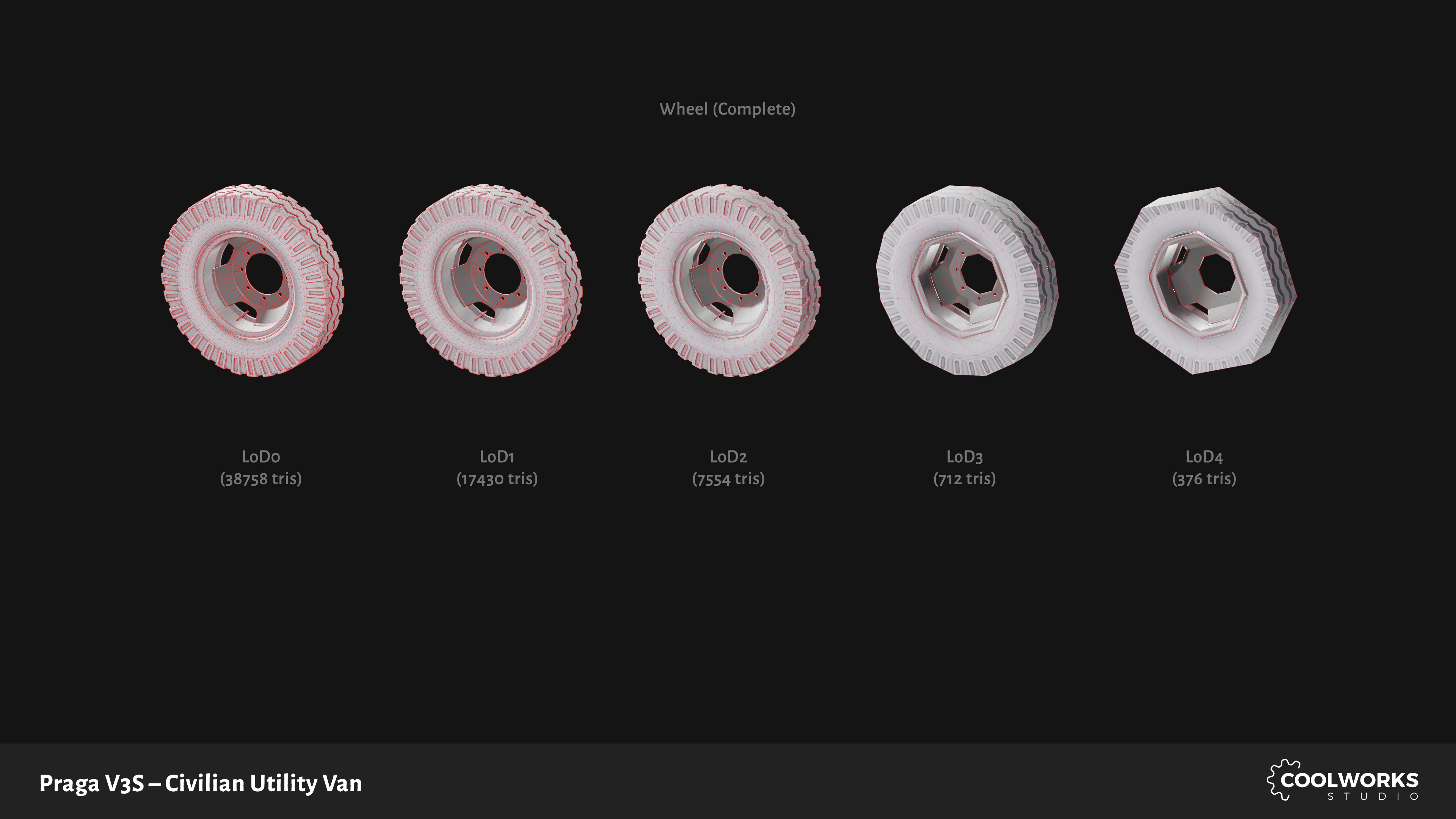 PV3S Truck Van Set Low-poly 3D model_123