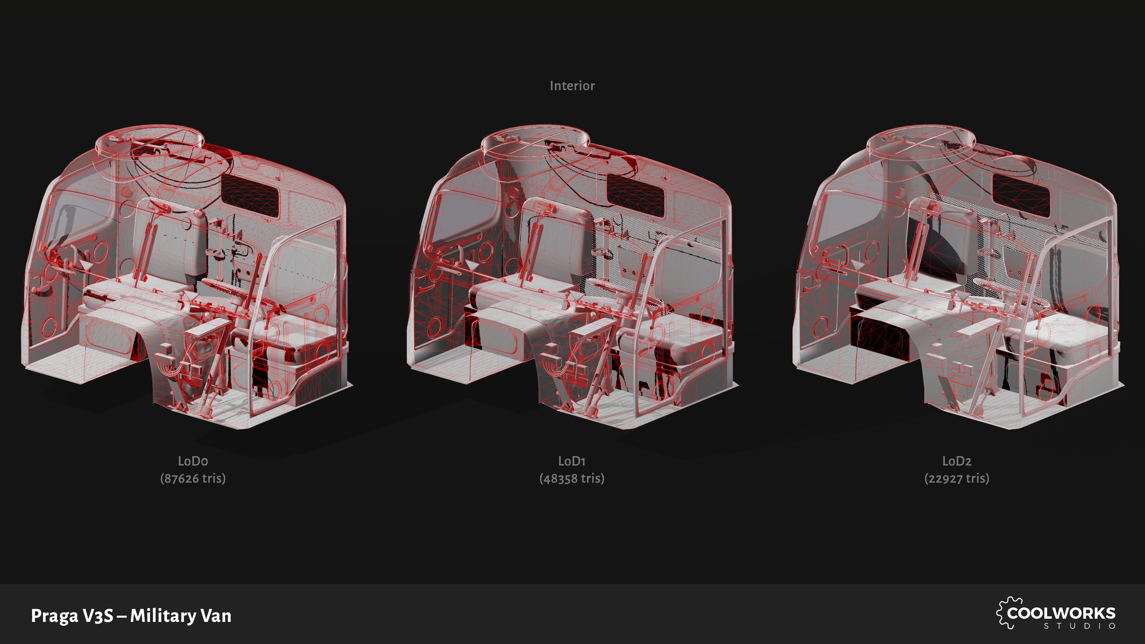 PV3S Truck Van Set Low-poly 3D model_93