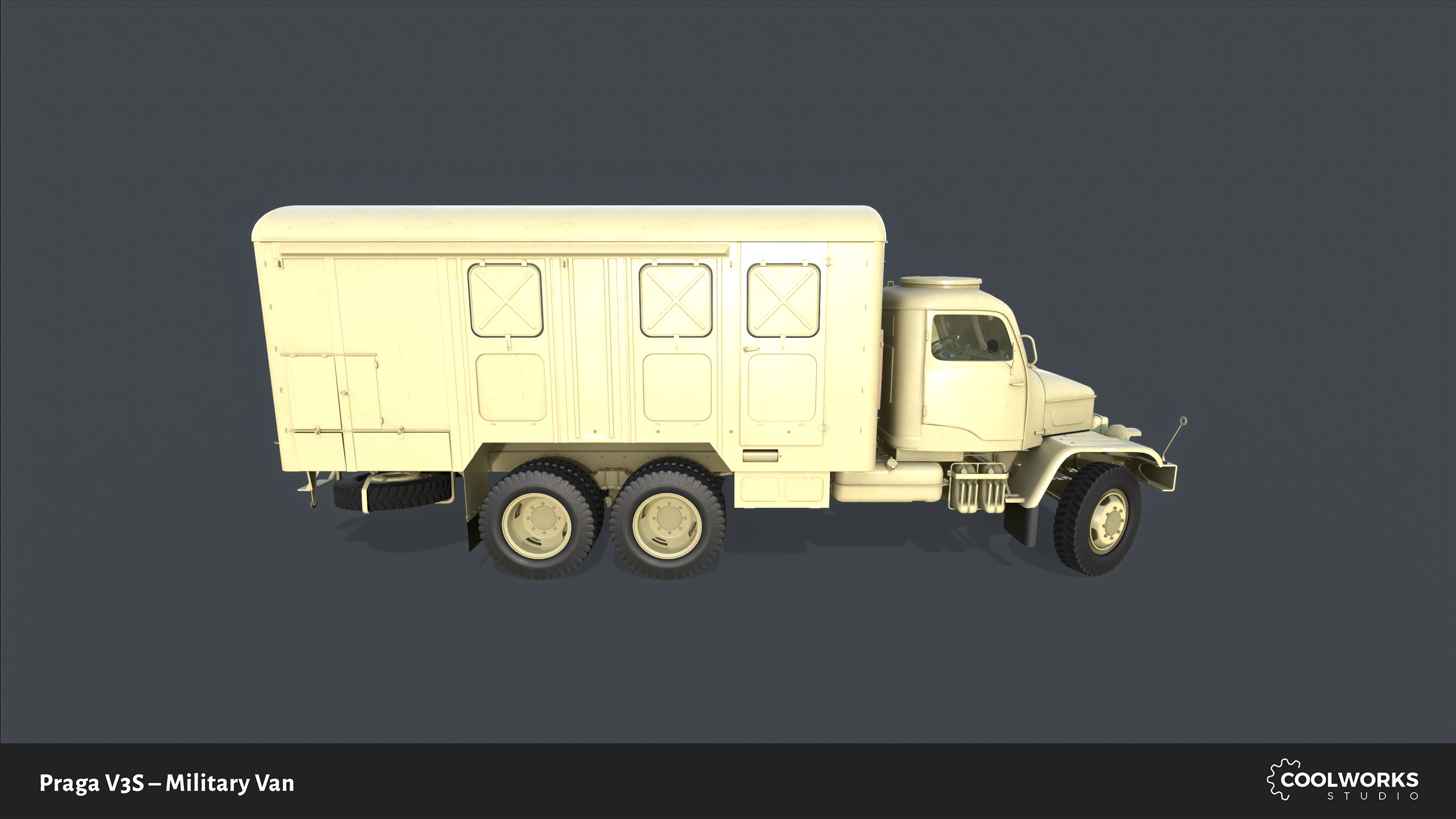 PV3S Truck Van Set Low-poly 3D model_39