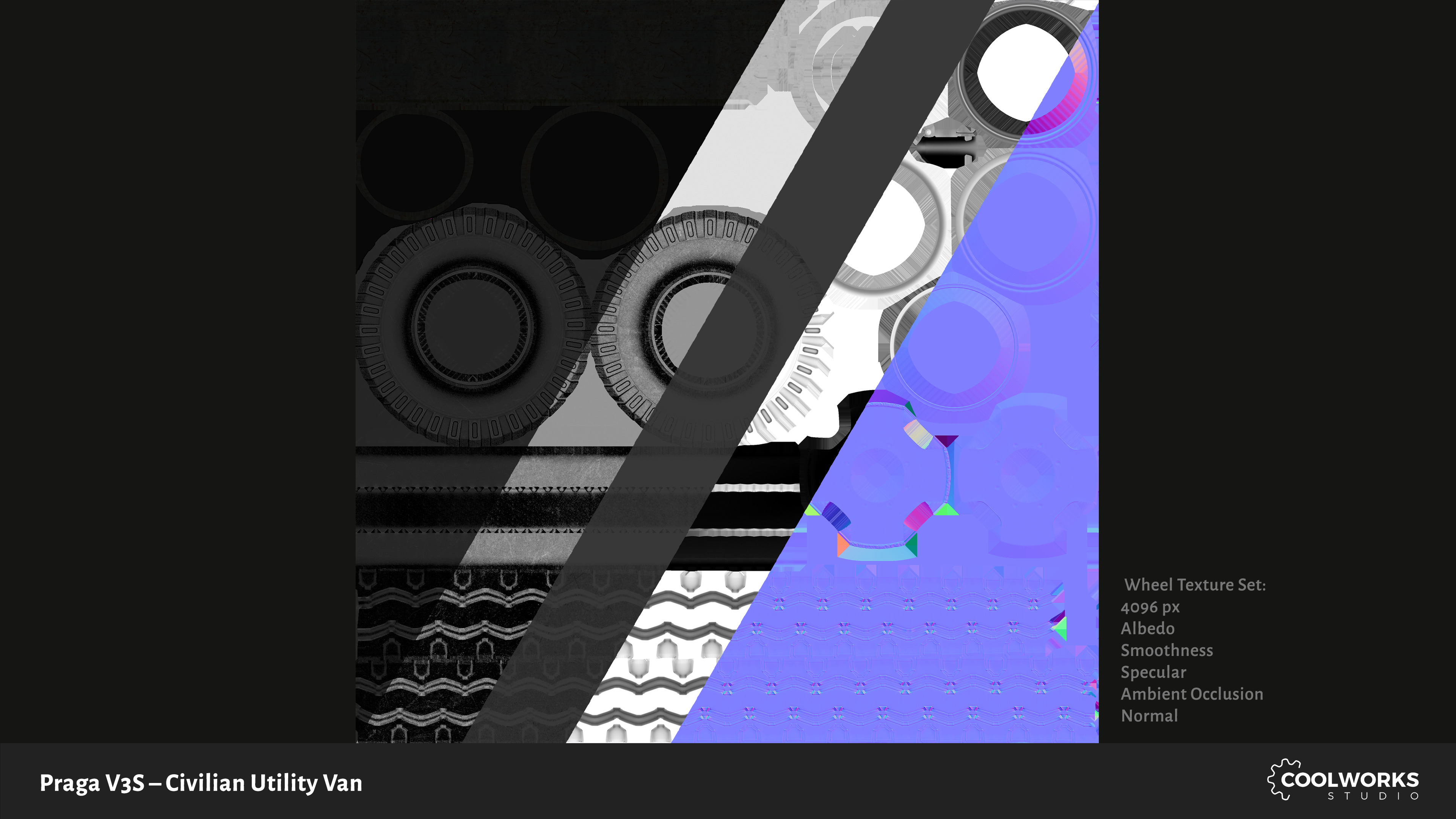 PV3S Truck Van Set Low-poly 3D model_132