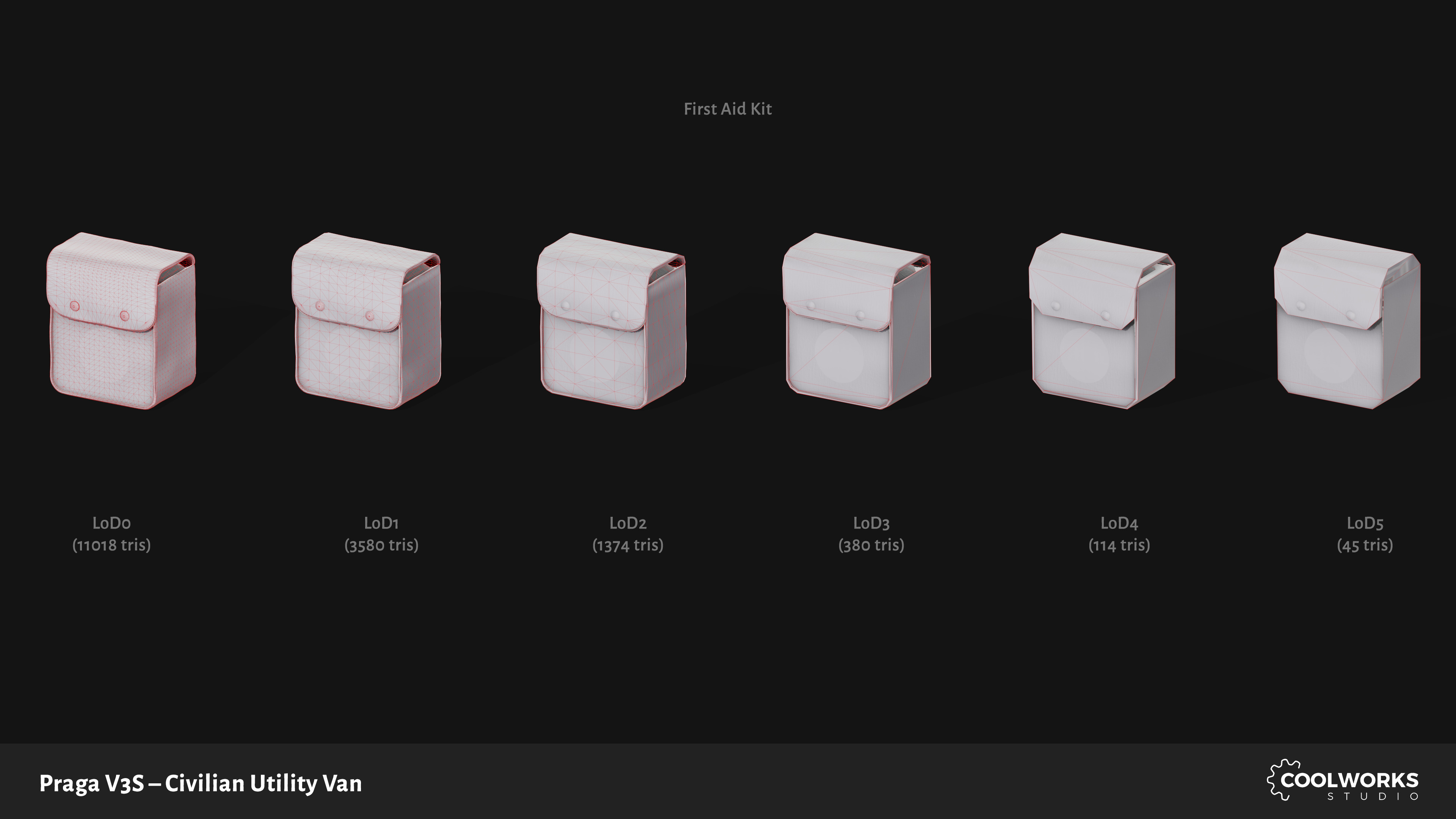 PV3S Truck Van Set Low-poly 3D model_120