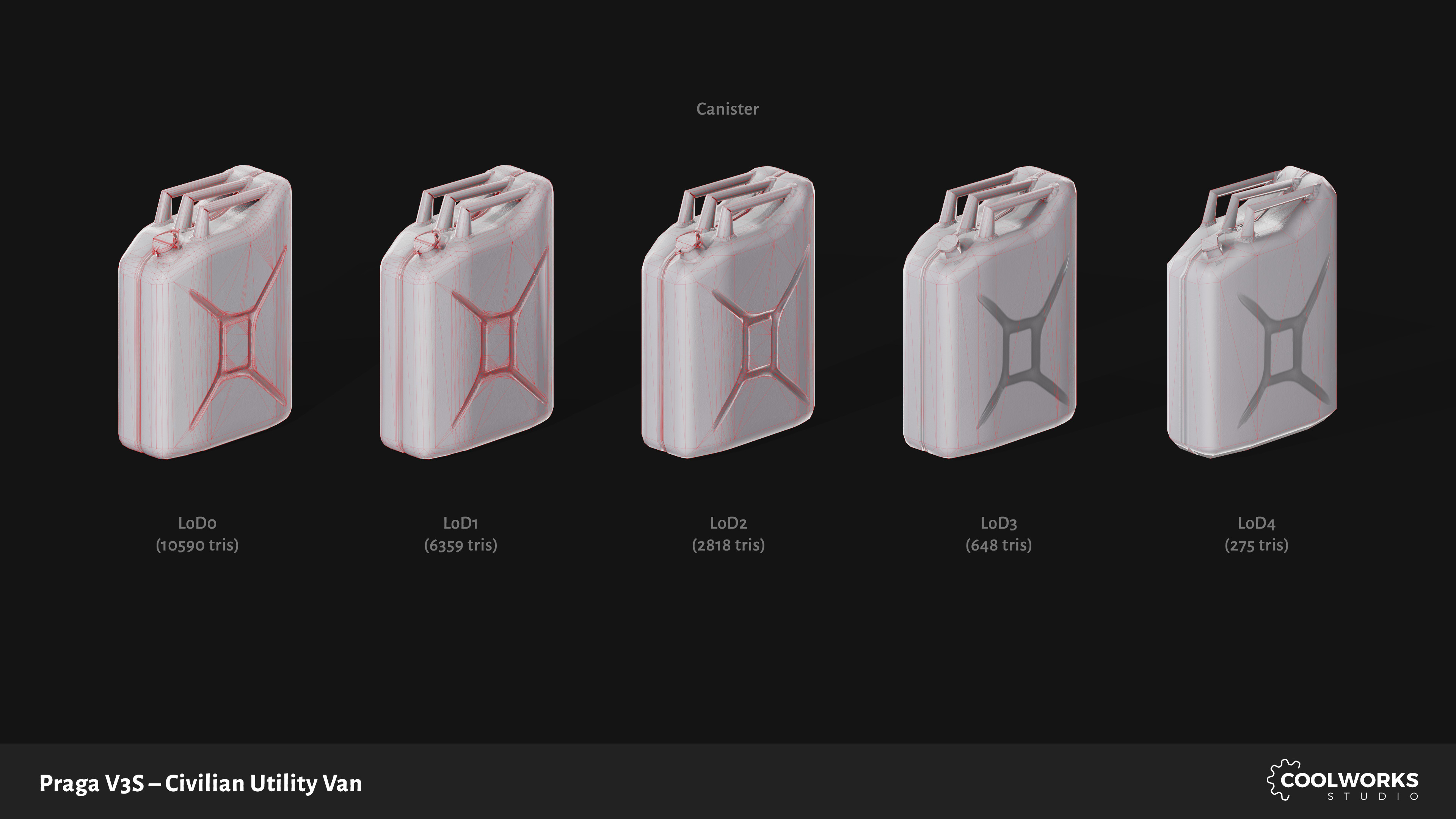 PV3S Truck Van Set Low-poly 3D model_121