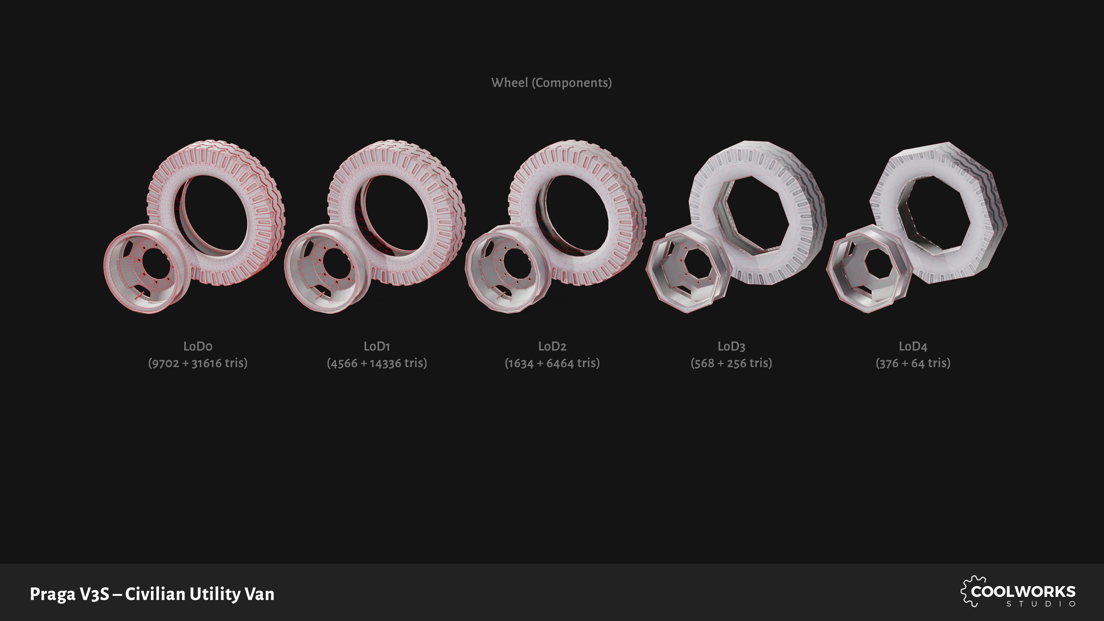 PV3S Truck Van Set Low-poly 3D model_124