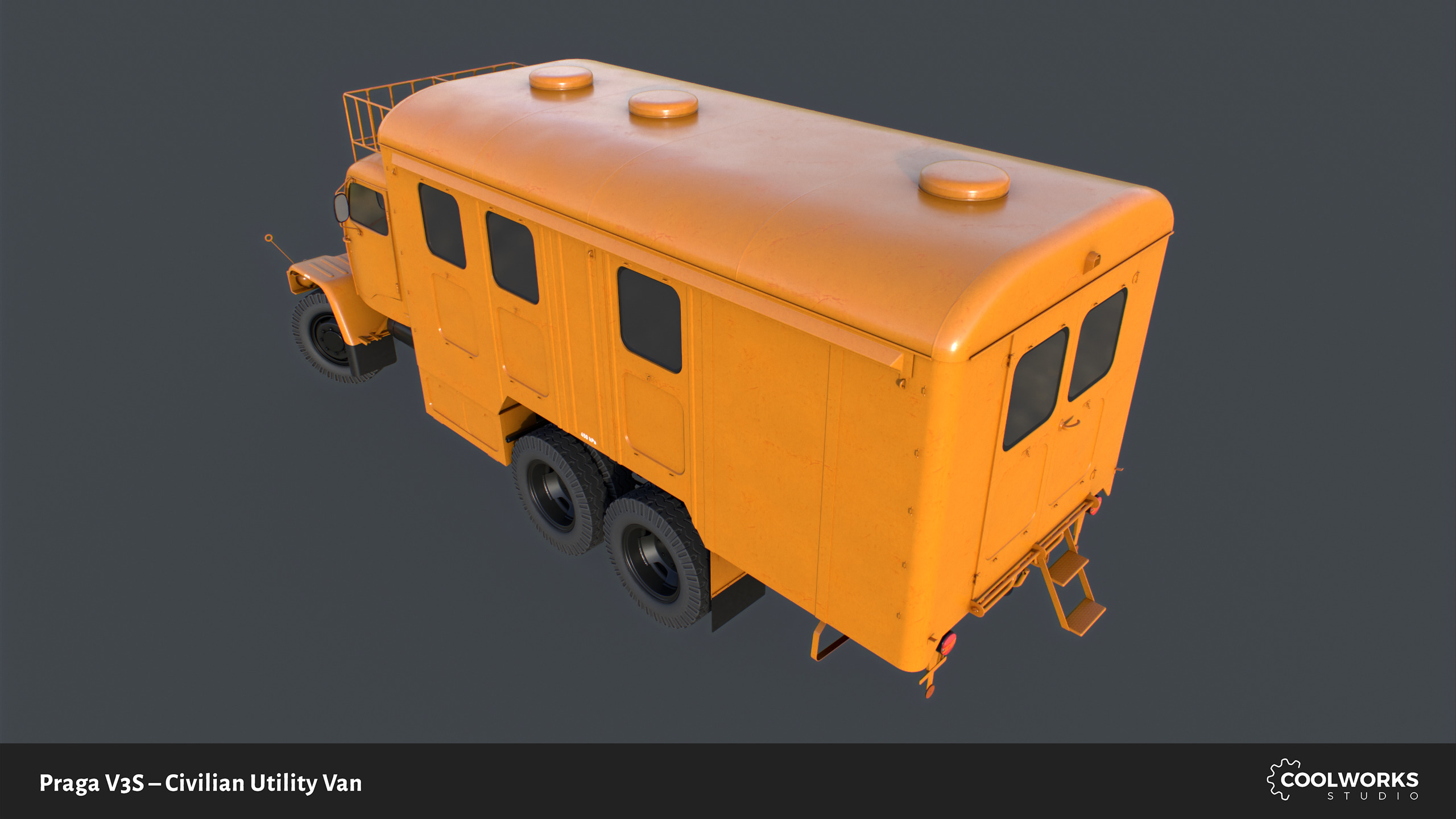 PV3S Truck Van Set Low-poly 3D model_107