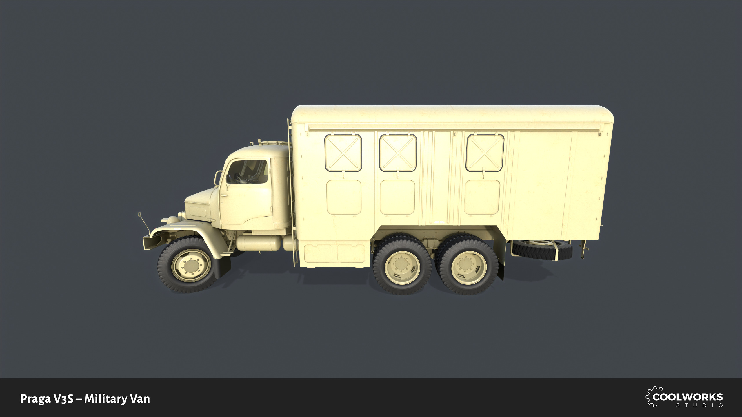 PV3S Truck Van Set Low-poly 3D model_44