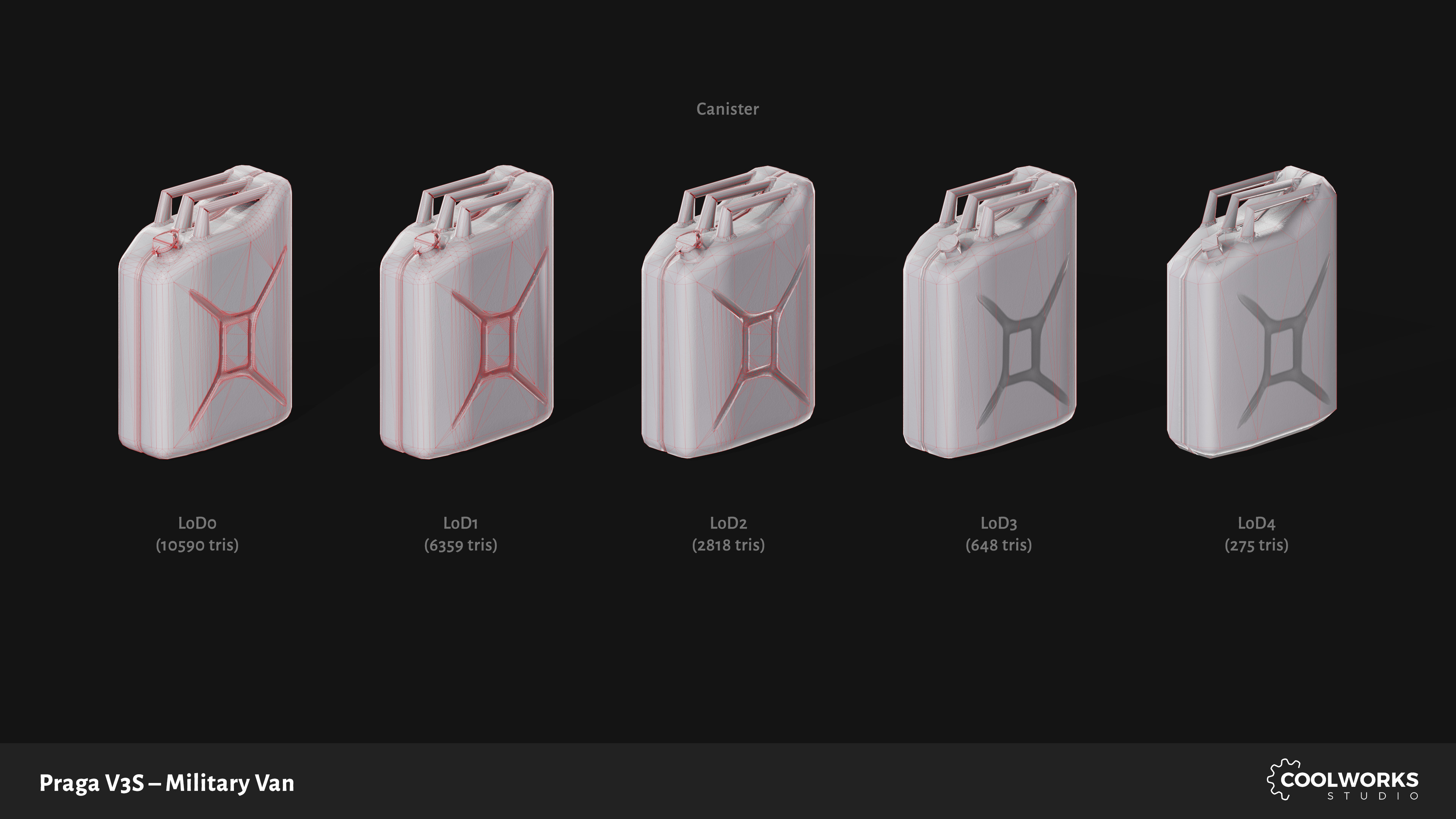 PV3S Truck Van Set Low-poly 3D model_89