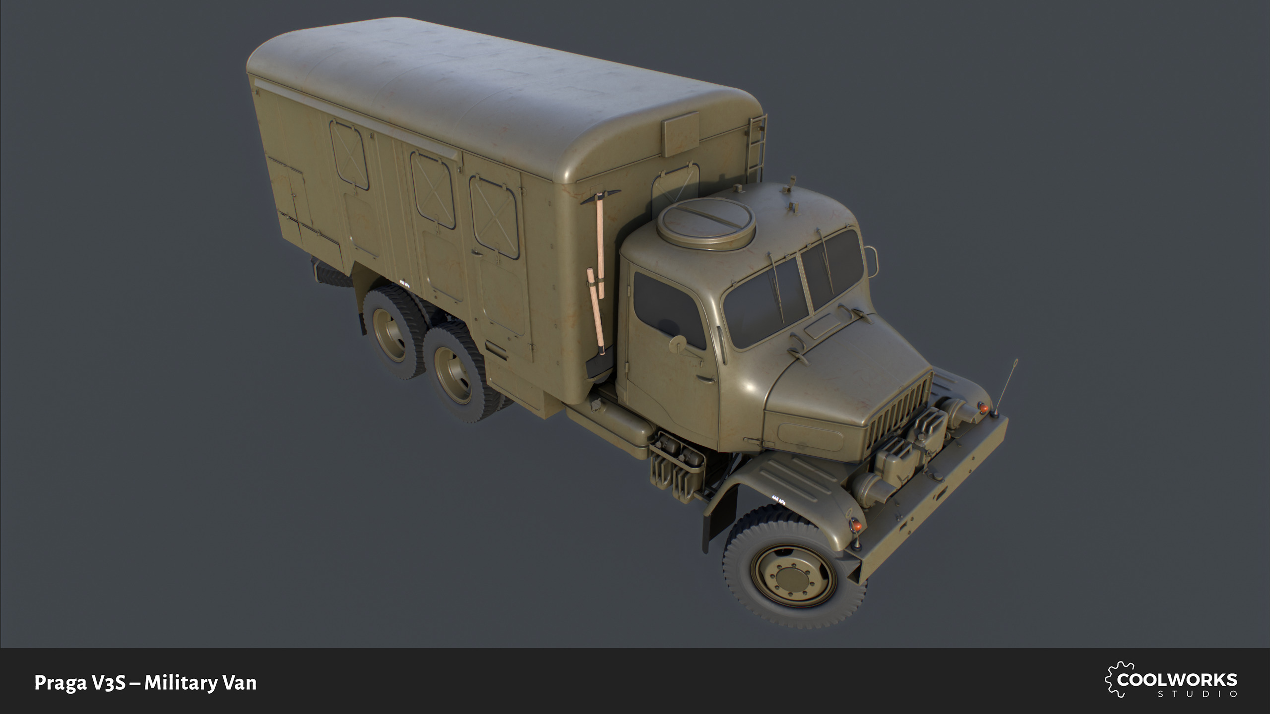 PV3S Truck Van Set Low-poly 3D model_9