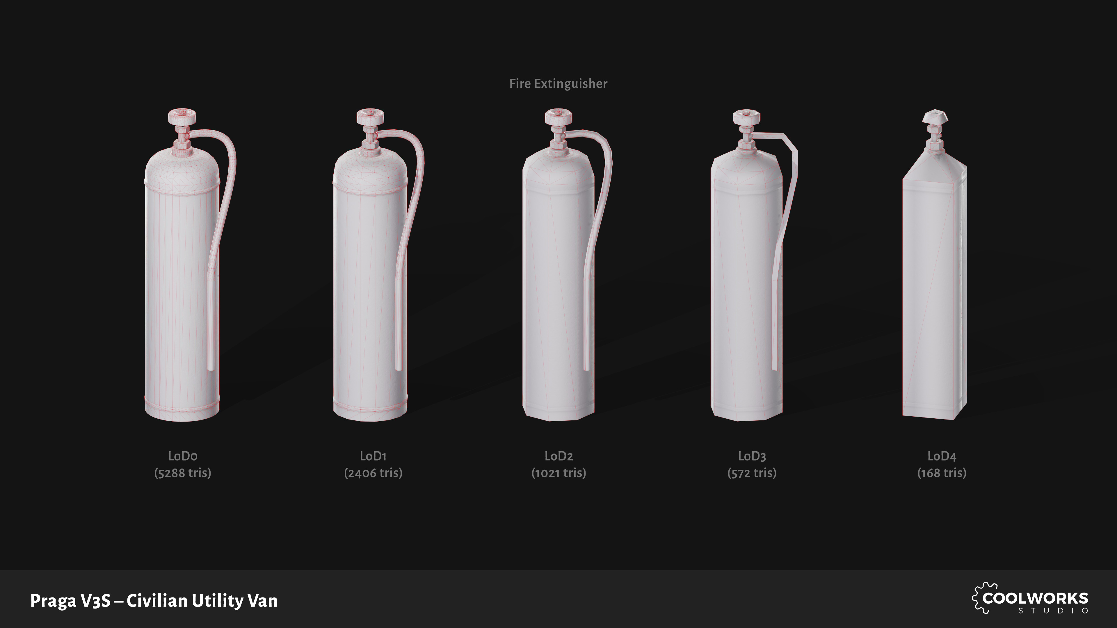 PV3S Truck Van Set Low-poly 3D model_122