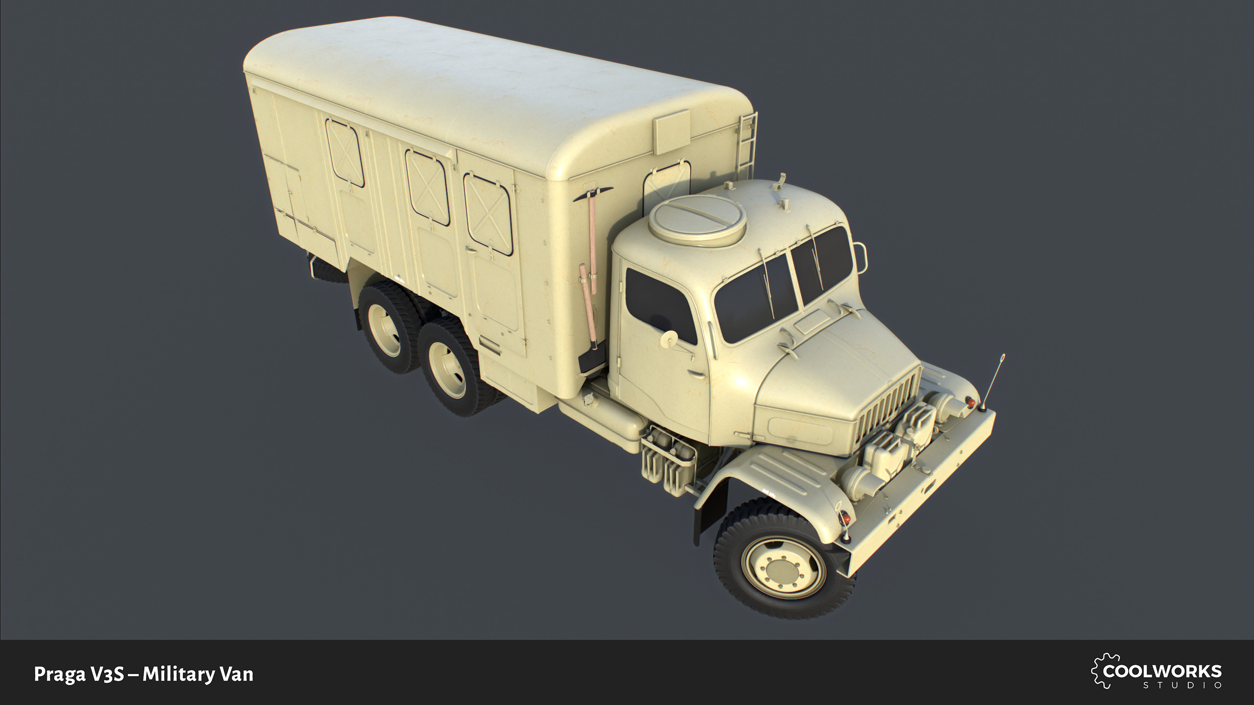 PV3S Truck Van Set Low-poly 3D model_42