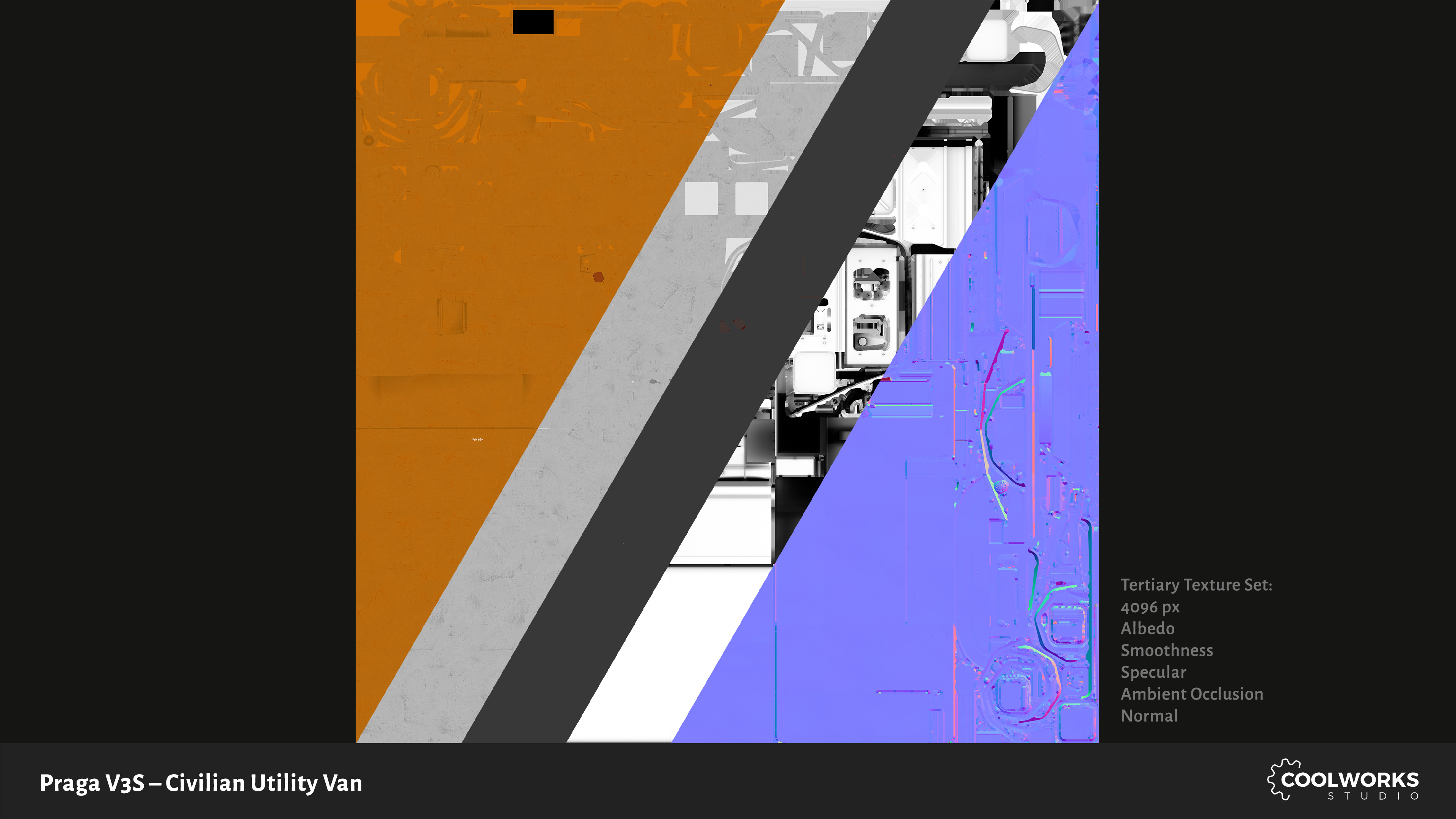 PV3S Truck Van Set Low-poly 3D model_129