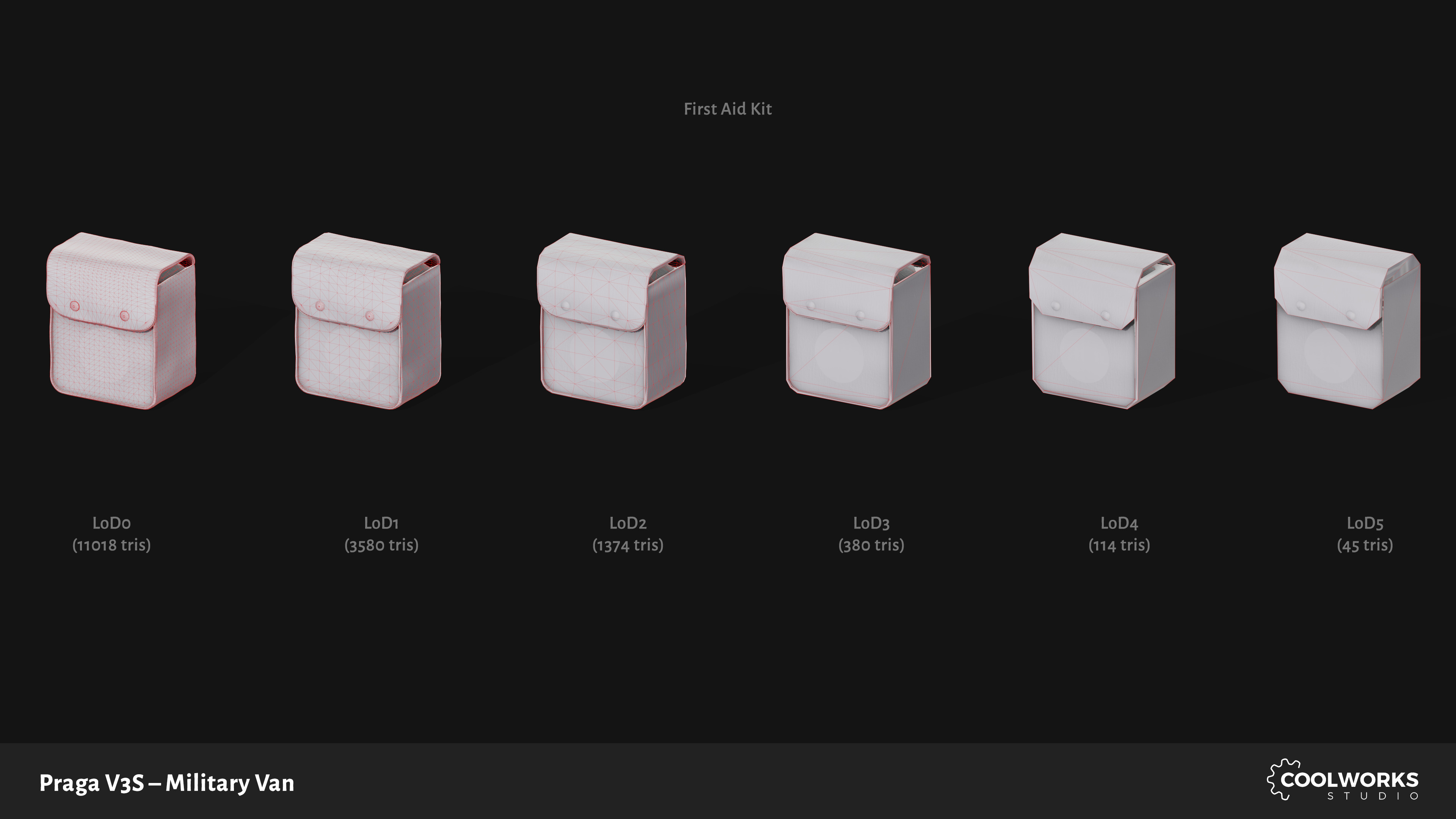 PV3S Truck Van Set Low-poly 3D model_55