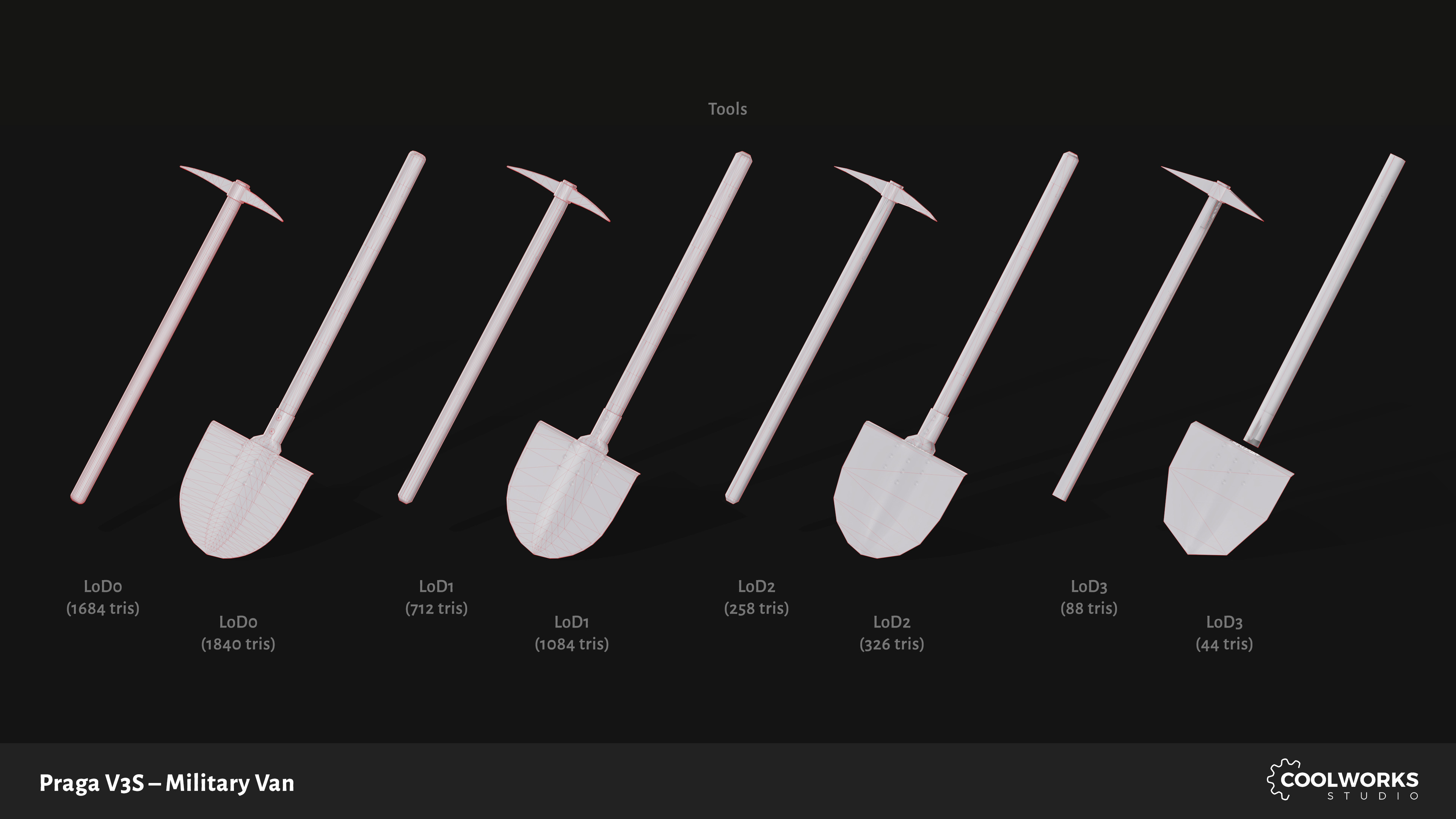 PV3S Truck Van Set Low-poly 3D model_61