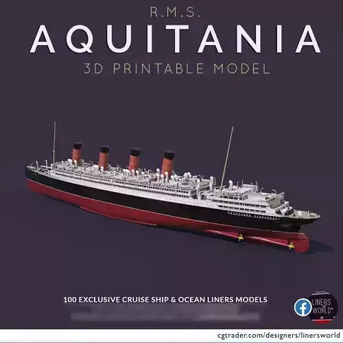RMS AQUITANIA Cunard ocean liner print ready model 3D print model