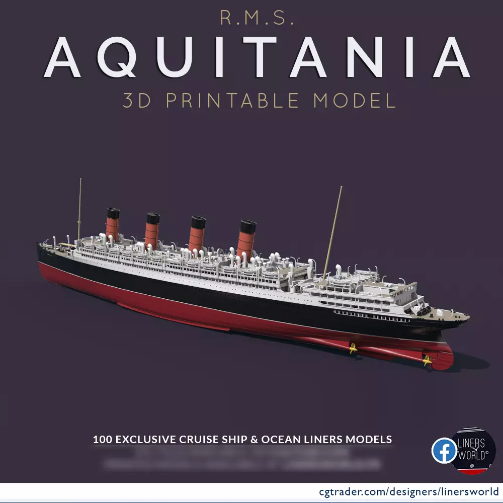 RMS AQUITANIA Cunard ocean liner print ready model 3D print model