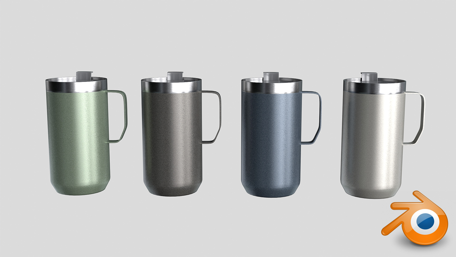 Camp Mug Low-poly 3D model_7