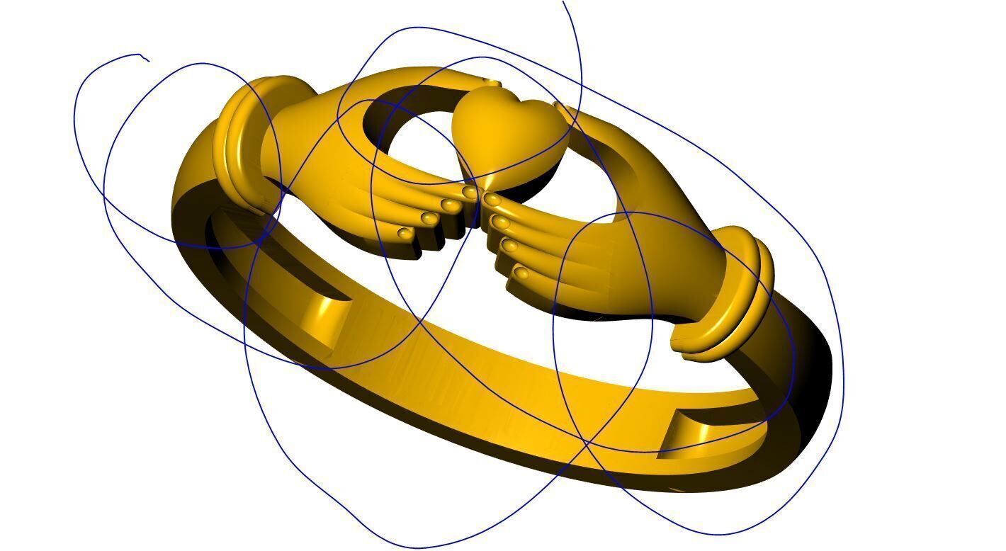 Hand Heart Ring 3D print model_1