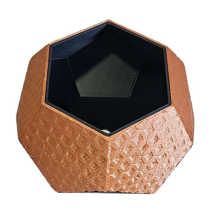 Decorative Hexagonal Vase with textures pavement and rustic 3D print model_6