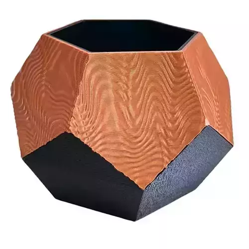 Decorative Hexagonal Vase textures pavement and wave 3D print