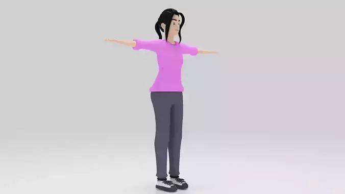 Character Karin  rigged  lowpolys 