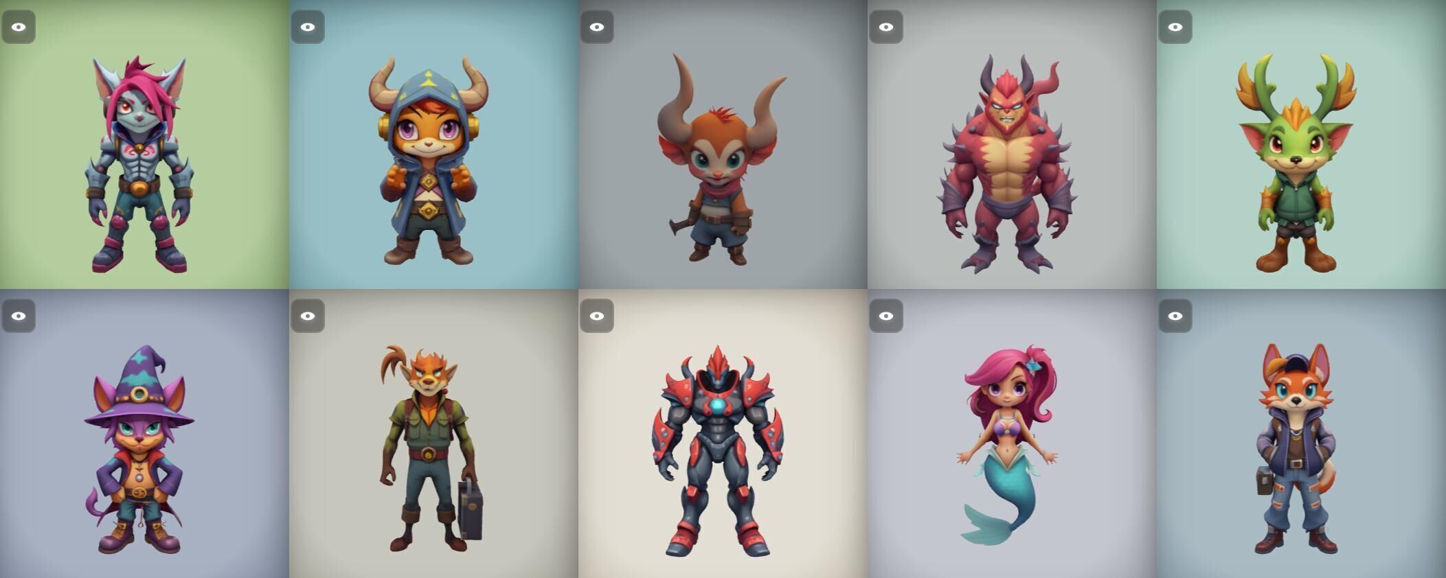 Strong Fantasy Hero bundle 5 pack 100 obj Low-poly 3D model_11