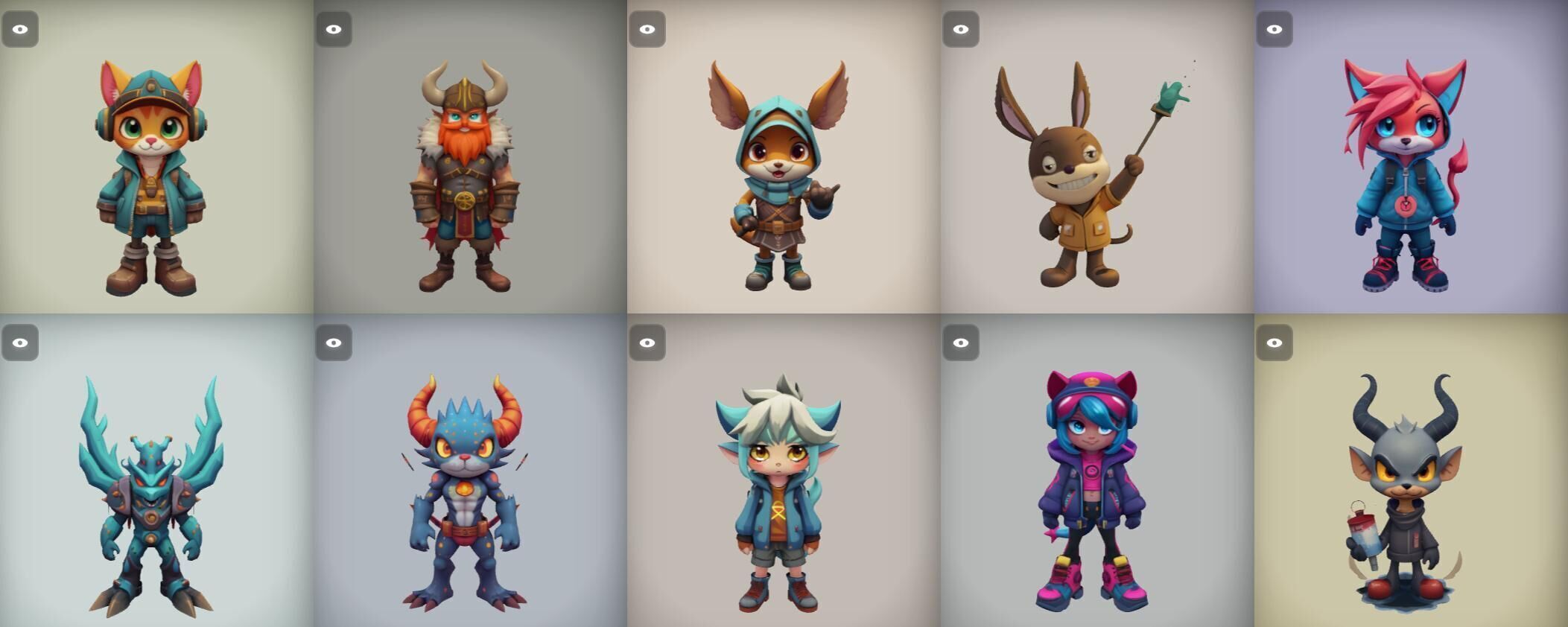 Strong Fantasy Hero bundle 5 pack 100 obj Low-poly 3D model_17