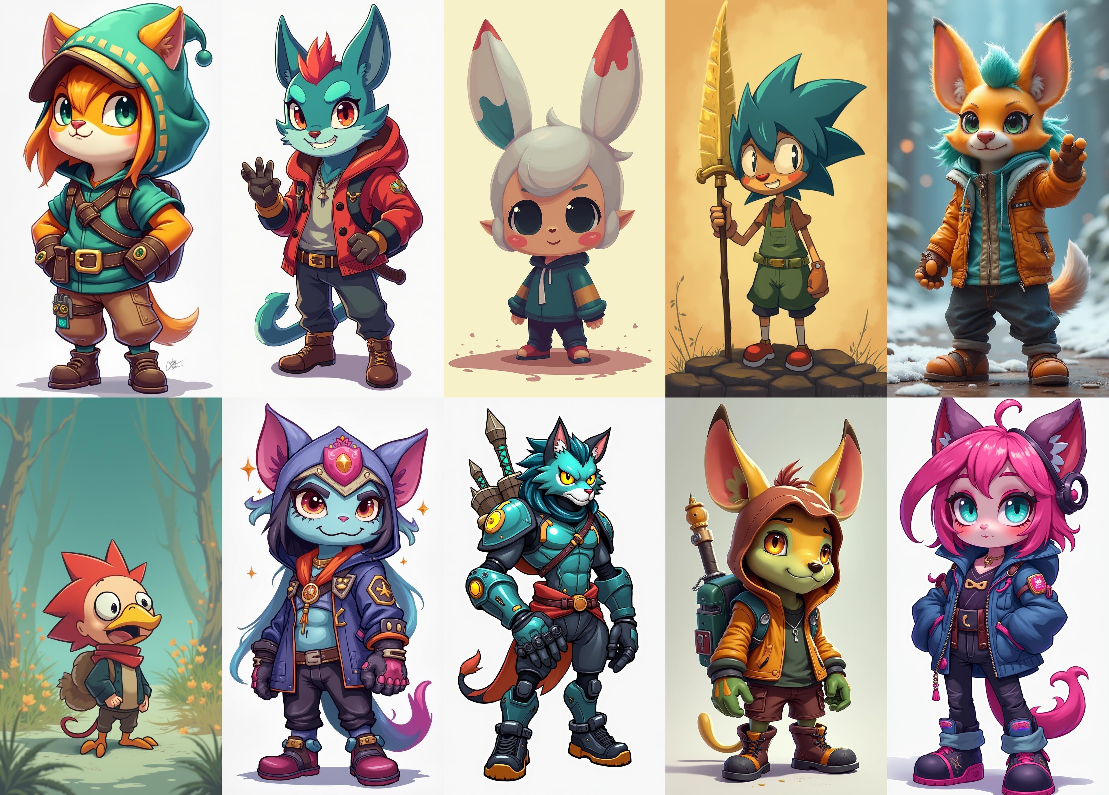 Strong Fantasy Hero bundle 5 pack 100 obj Low-poly 3D model_14