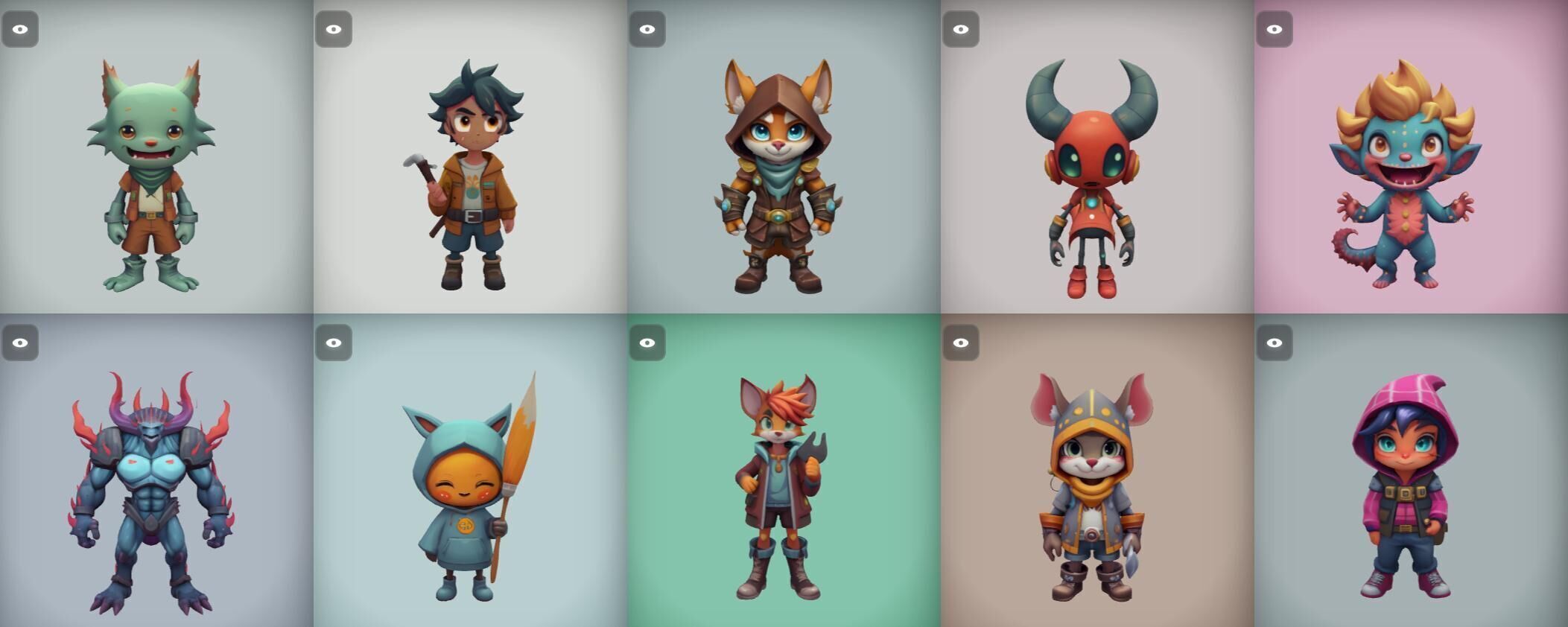 Strong Fantasy Hero bundle 5 pack 100 obj Low-poly 3D model_3