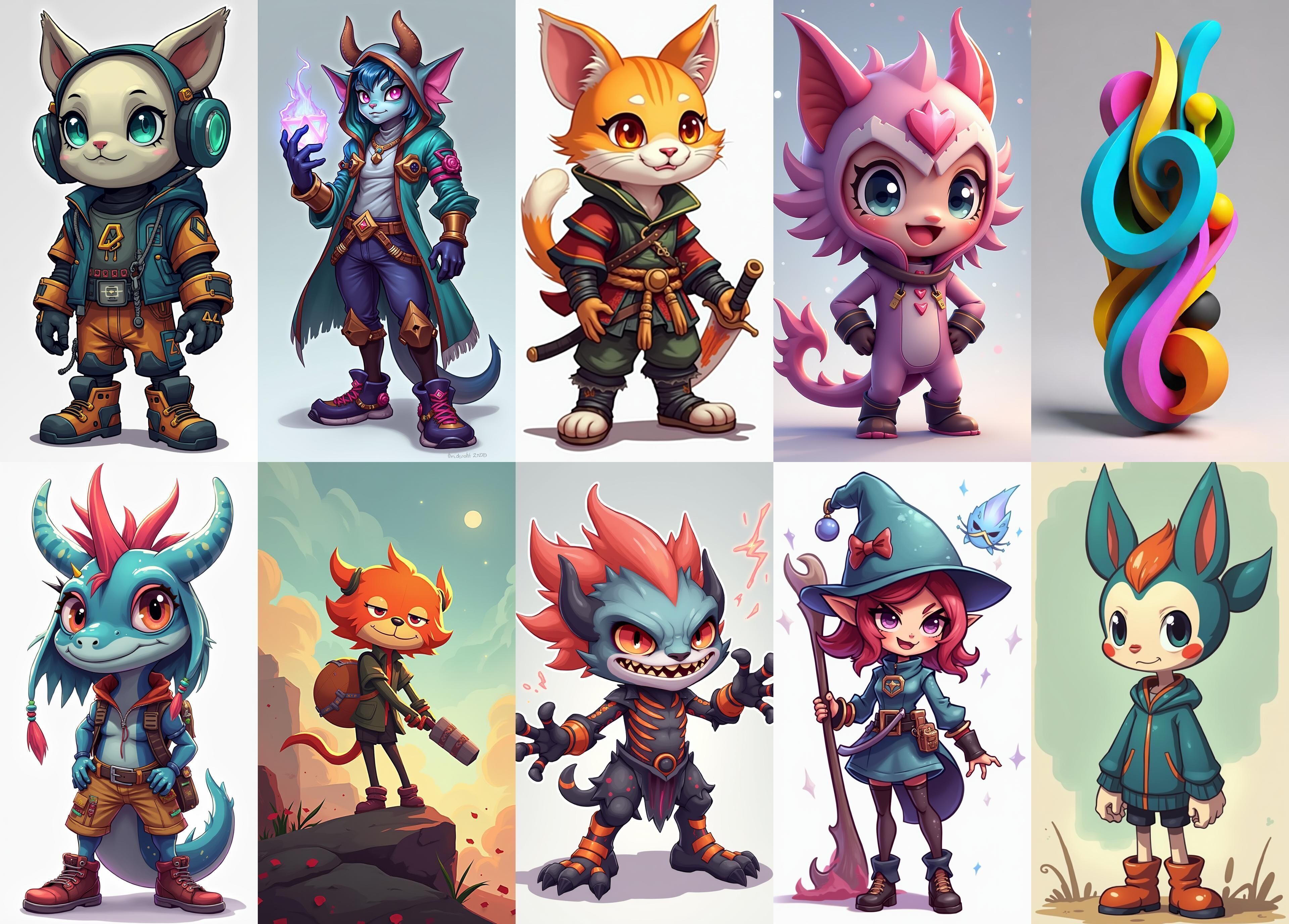 Strong Fantasy Hero bundle 5 pack 100 obj Low-poly 3D model_8