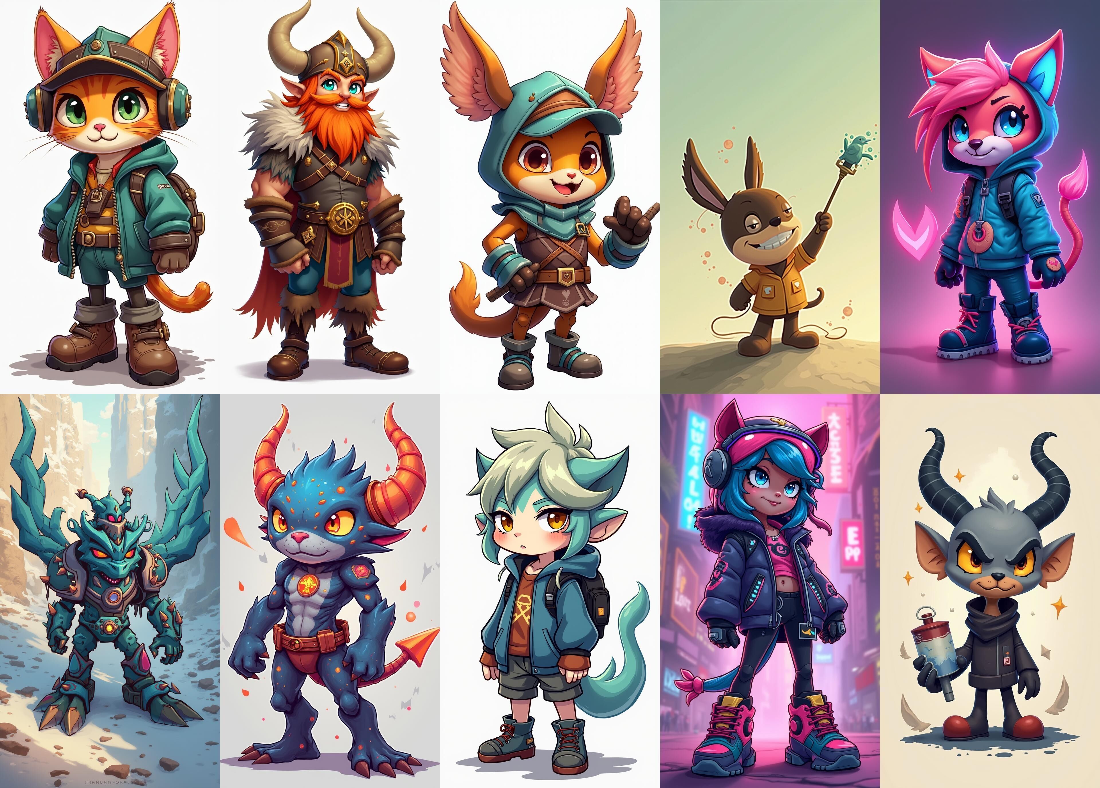 Strong Fantasy Hero bundle 5 pack 100 obj Low-poly 3D model_16