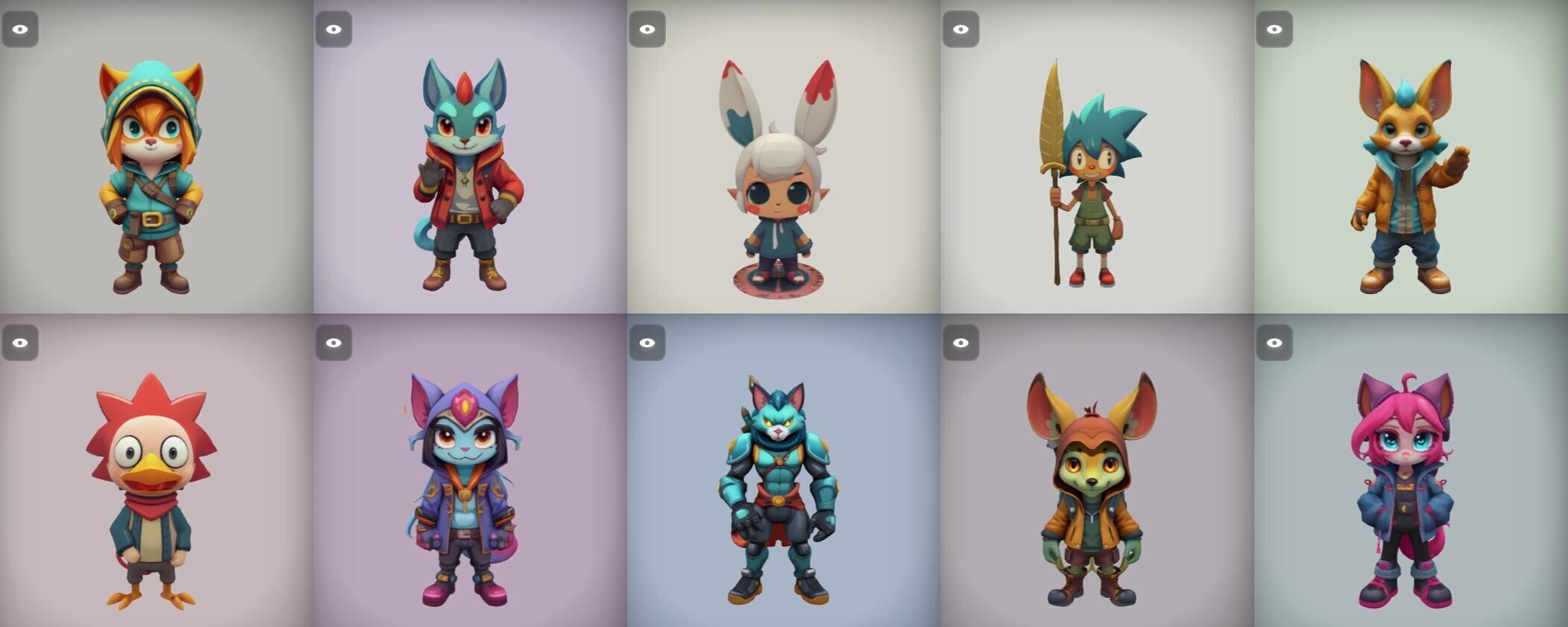 Strong Fantasy Hero bundle 5 pack 100 obj Low-poly 3D model_15