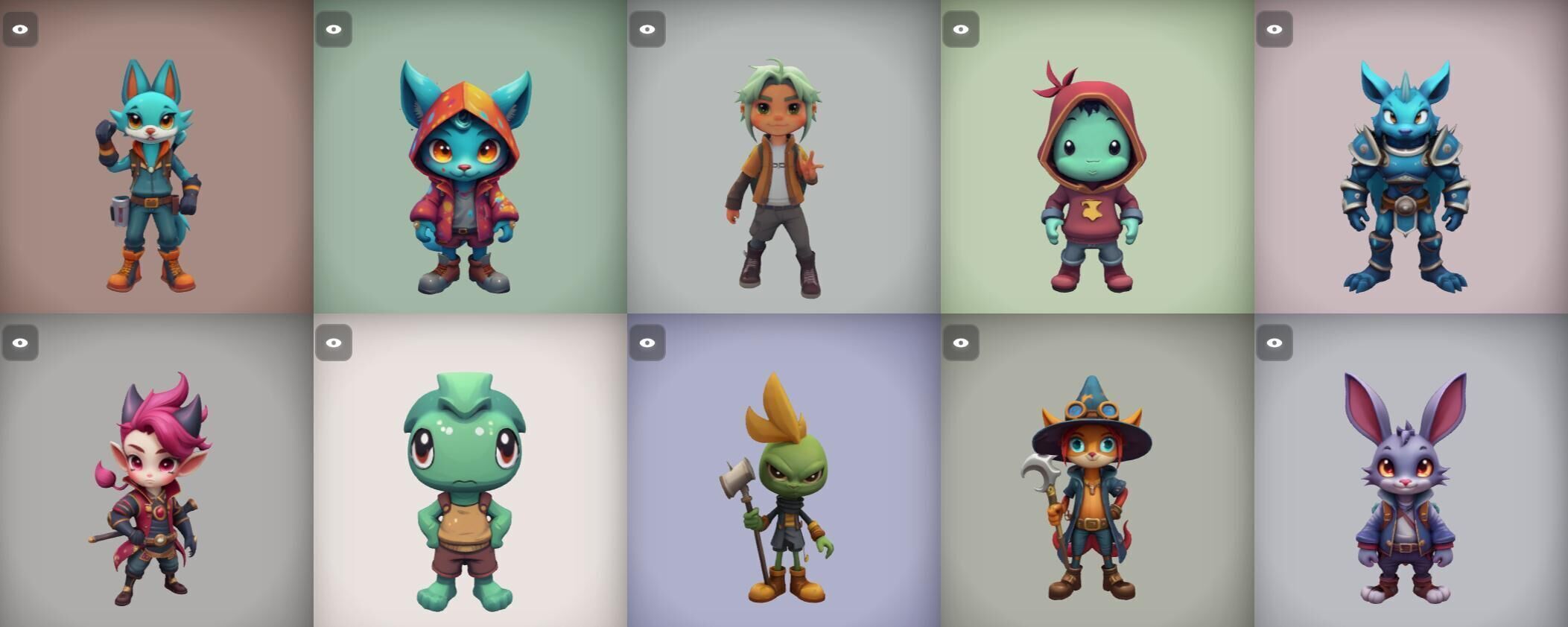 Strong Fantasy Hero bundle 5 pack 100 obj Low-poly 3D model_13