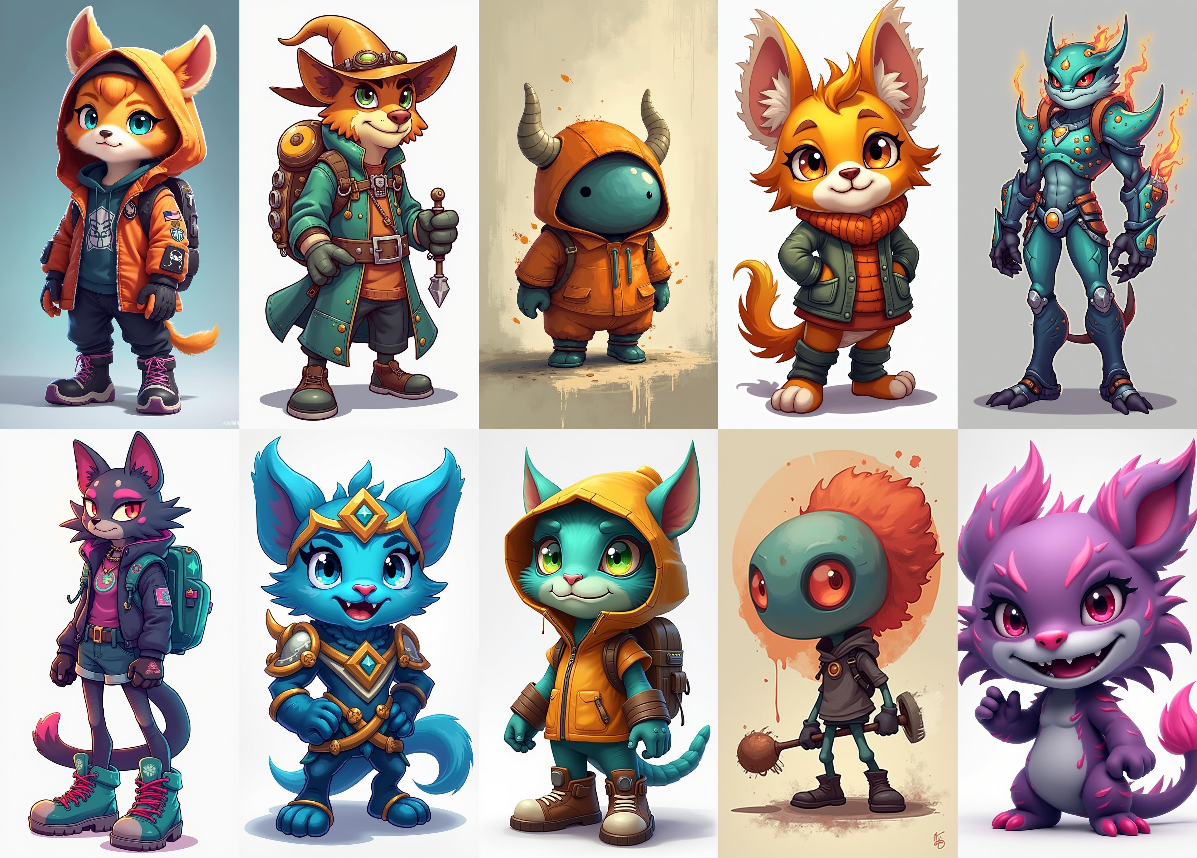 Strong Fantasy Hero bundle 5 pack 100 obj Low-poly 3D model_18