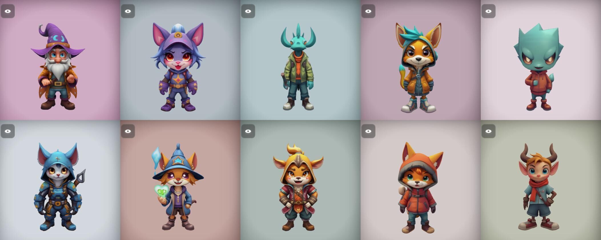 Strong Fantasy Hero bundle 4 pack 100 obj Low-poly 3D model_11