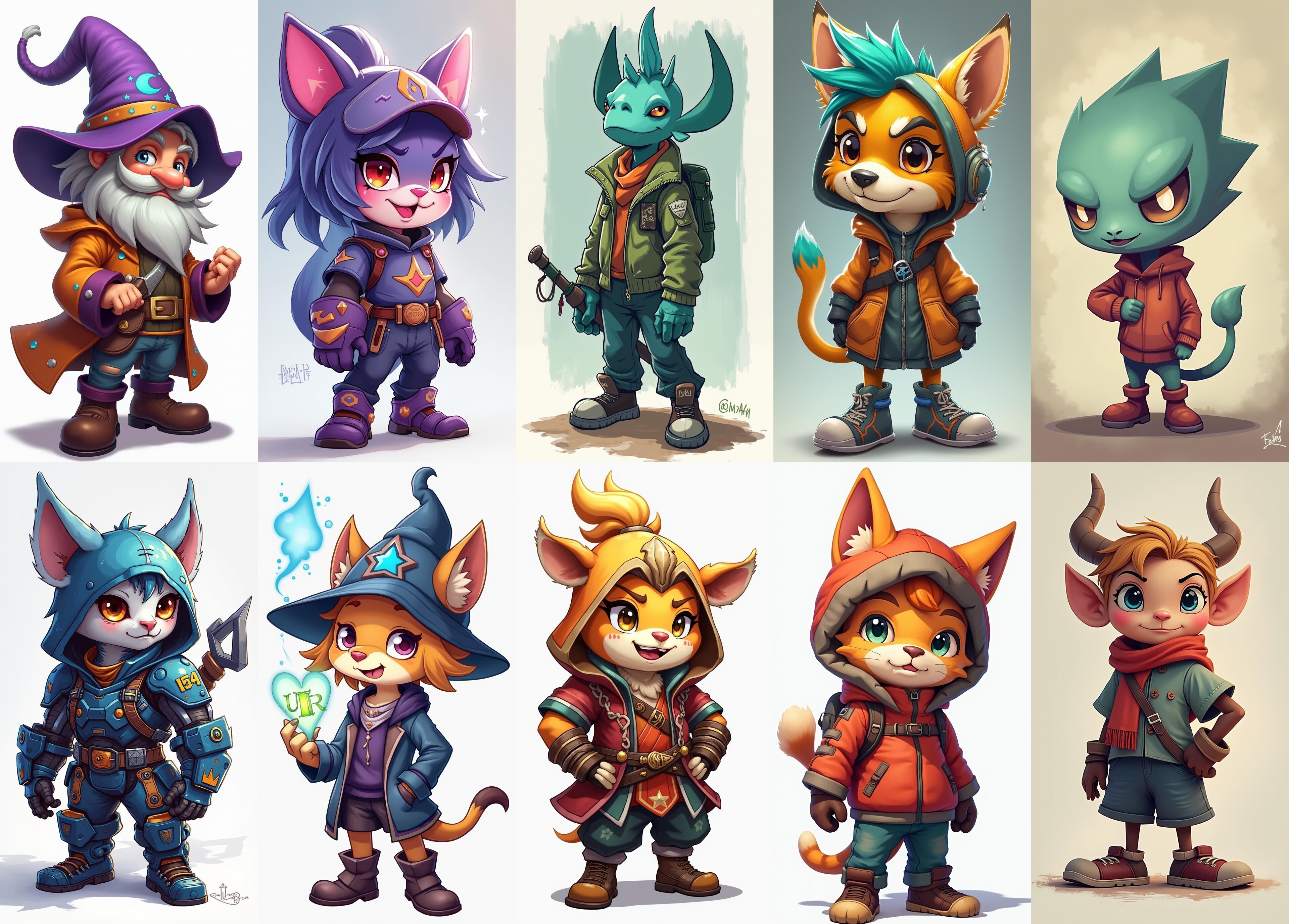 Strong Fantasy Hero bundle 4 pack 100 obj Low-poly 3D model_10