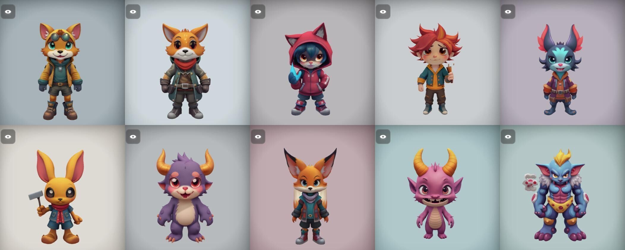 Strong Fantasy Hero bundle 4 pack 100 obj Low-poly 3D model_1