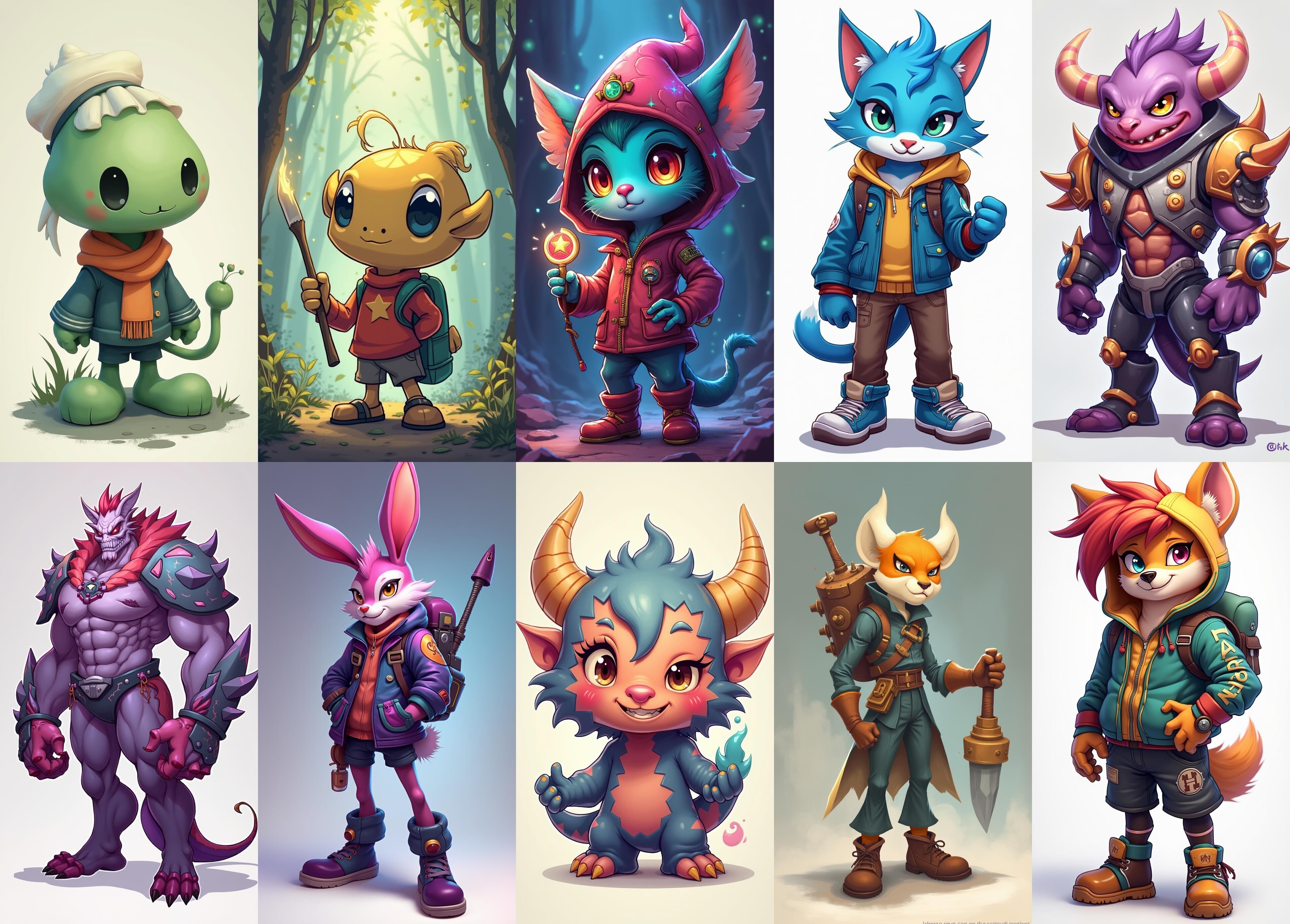 Strong Fantasy Hero bundle 4 pack 100 obj Low-poly 3D model_6