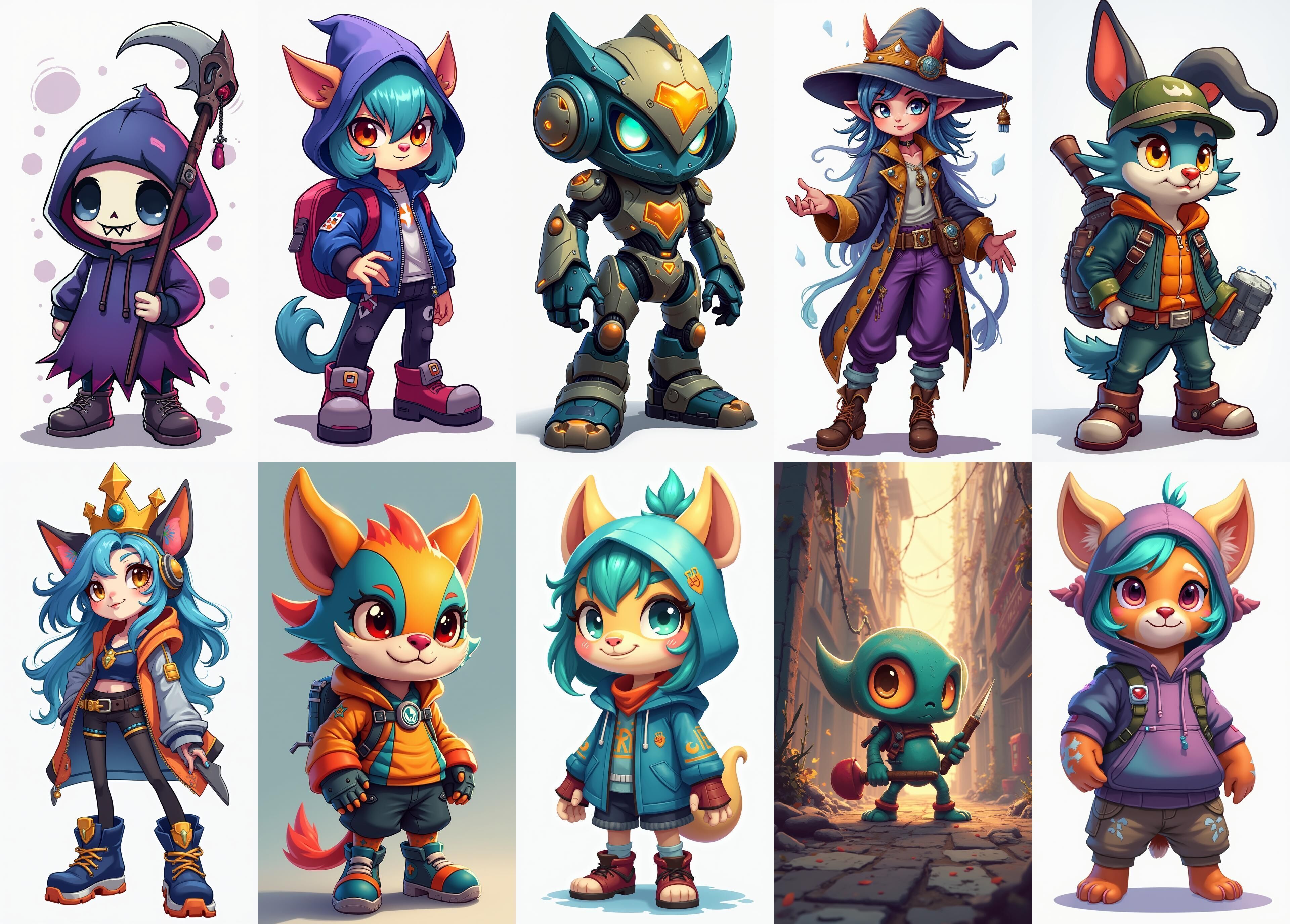 Strong Fantasy Hero bundle 4 pack 100 obj Low-poly 3D model_14