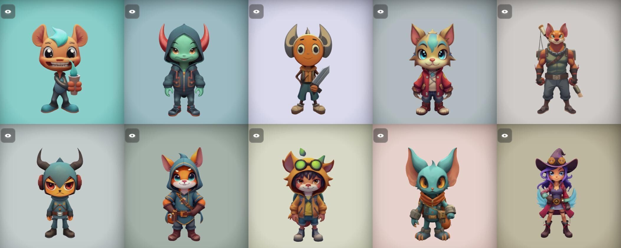 Strong Fantasy Hero bundle 4 pack 100 obj Low-poly 3D model_19