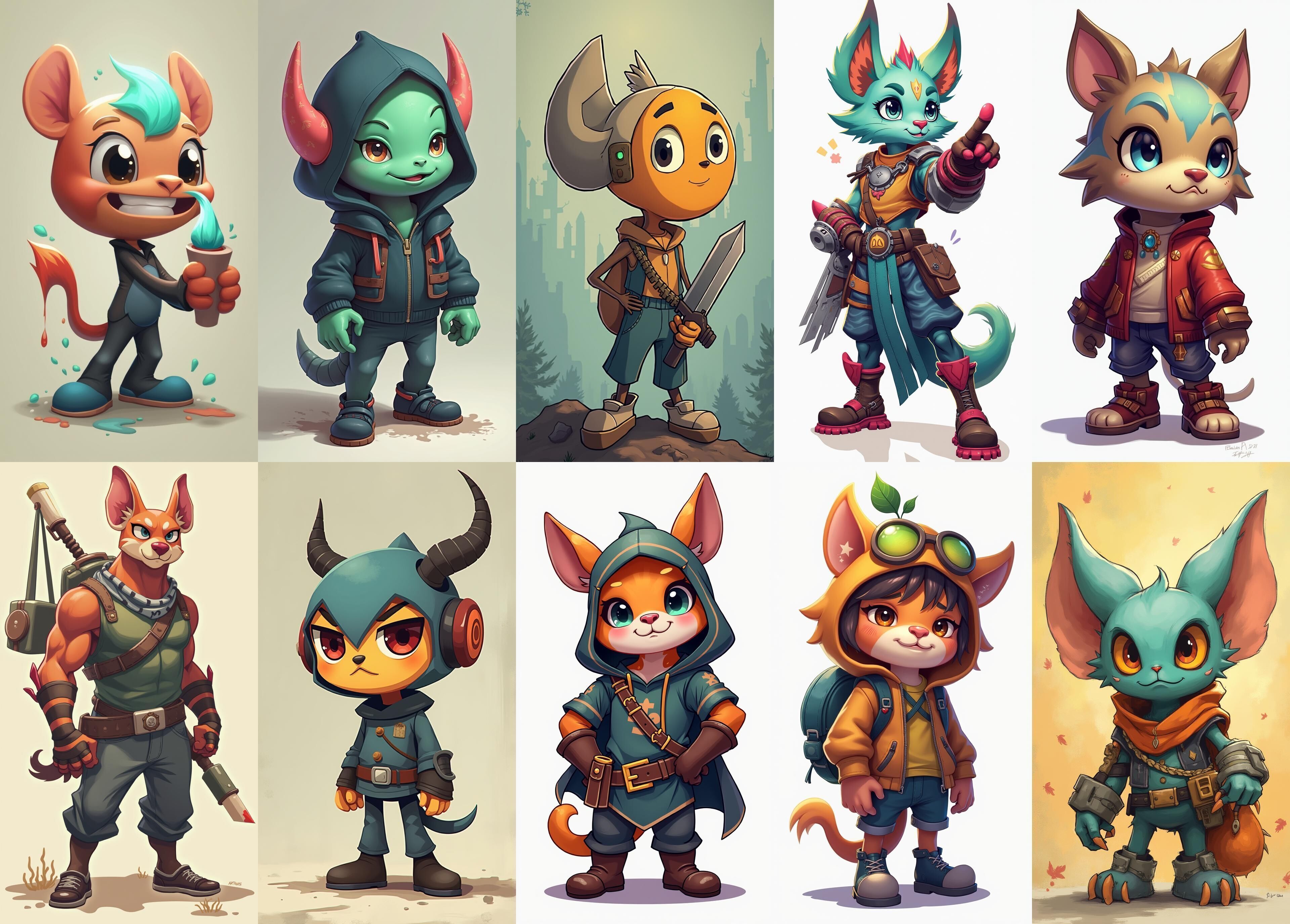 Strong Fantasy Hero bundle 4 pack 100 obj Low-poly 3D model_18