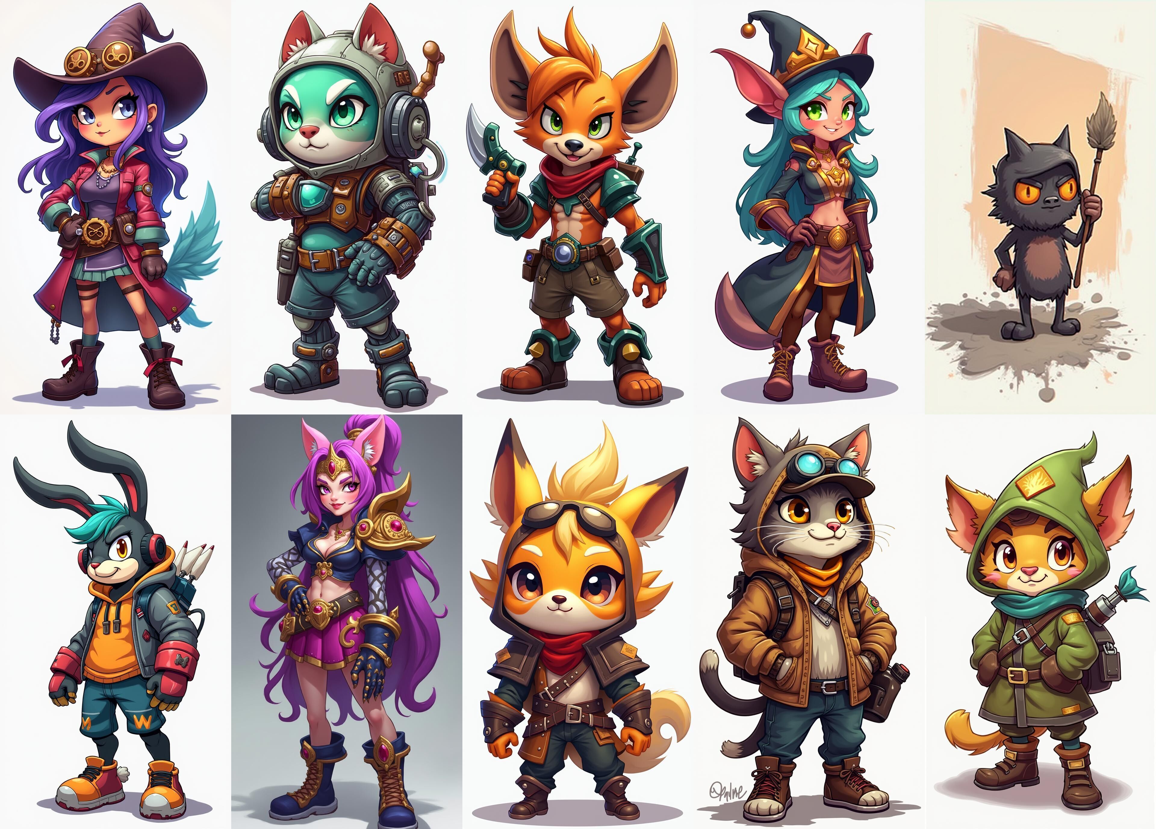 Strong Fantasy Hero bundle 4 pack 100 obj Low-poly 3D model_2