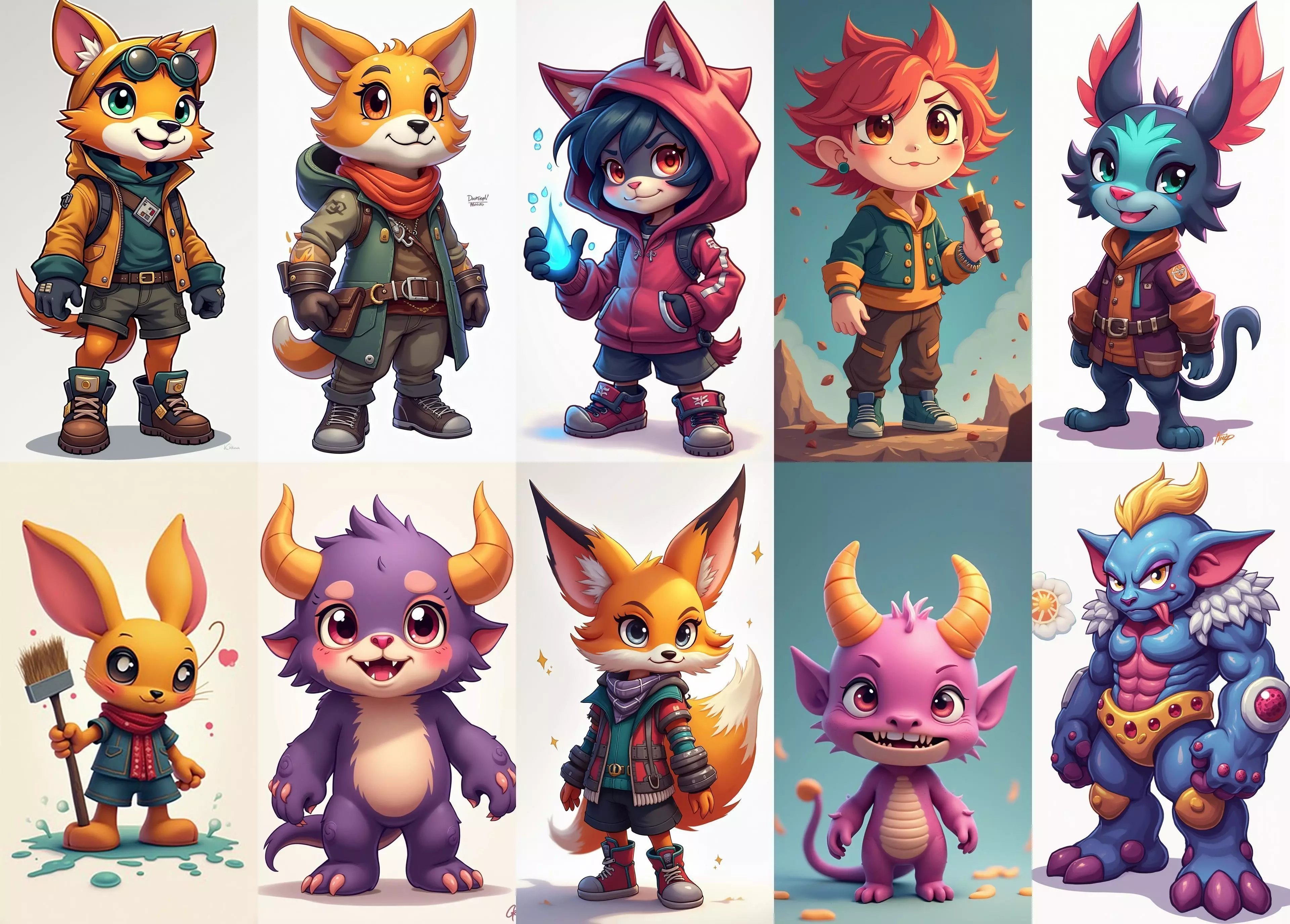 Strong Fantasy Hero bundle 4 pack 100 obj Low-poly 3D model_0