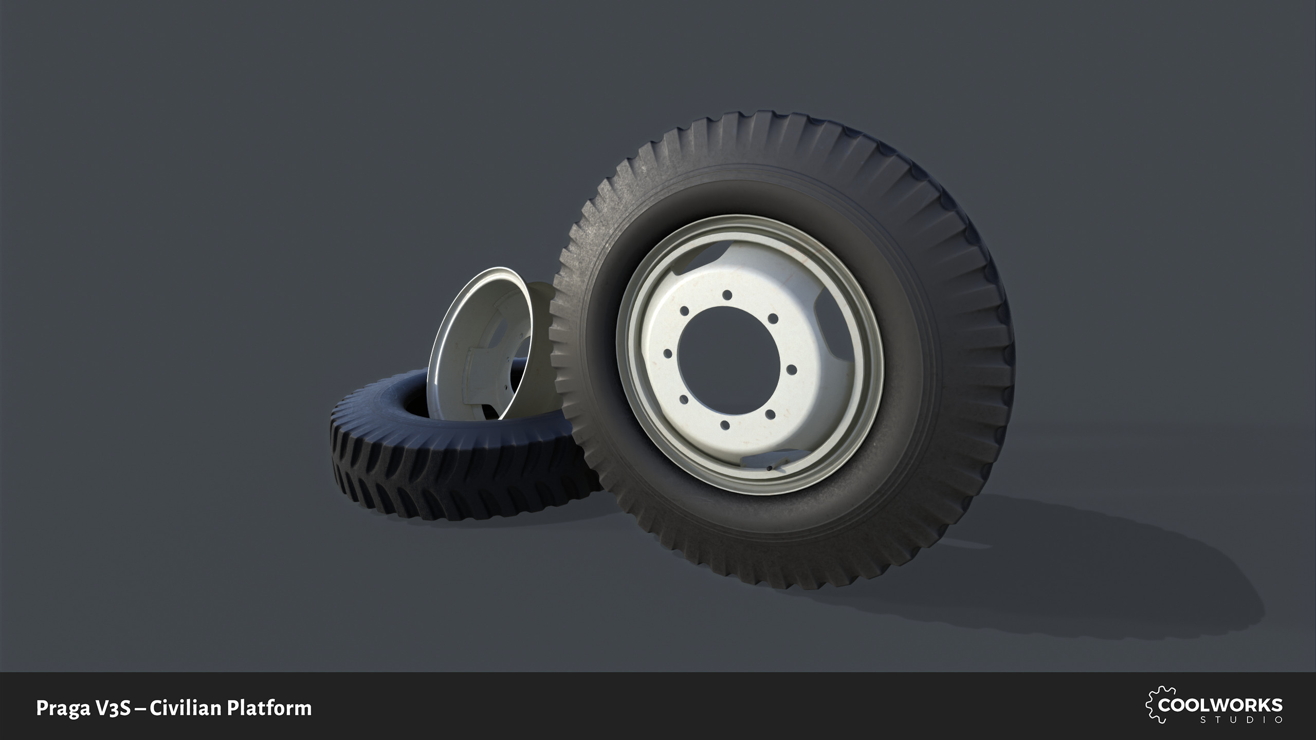 PV3S Truck Civilian Platform Free low-poly 3D model_11