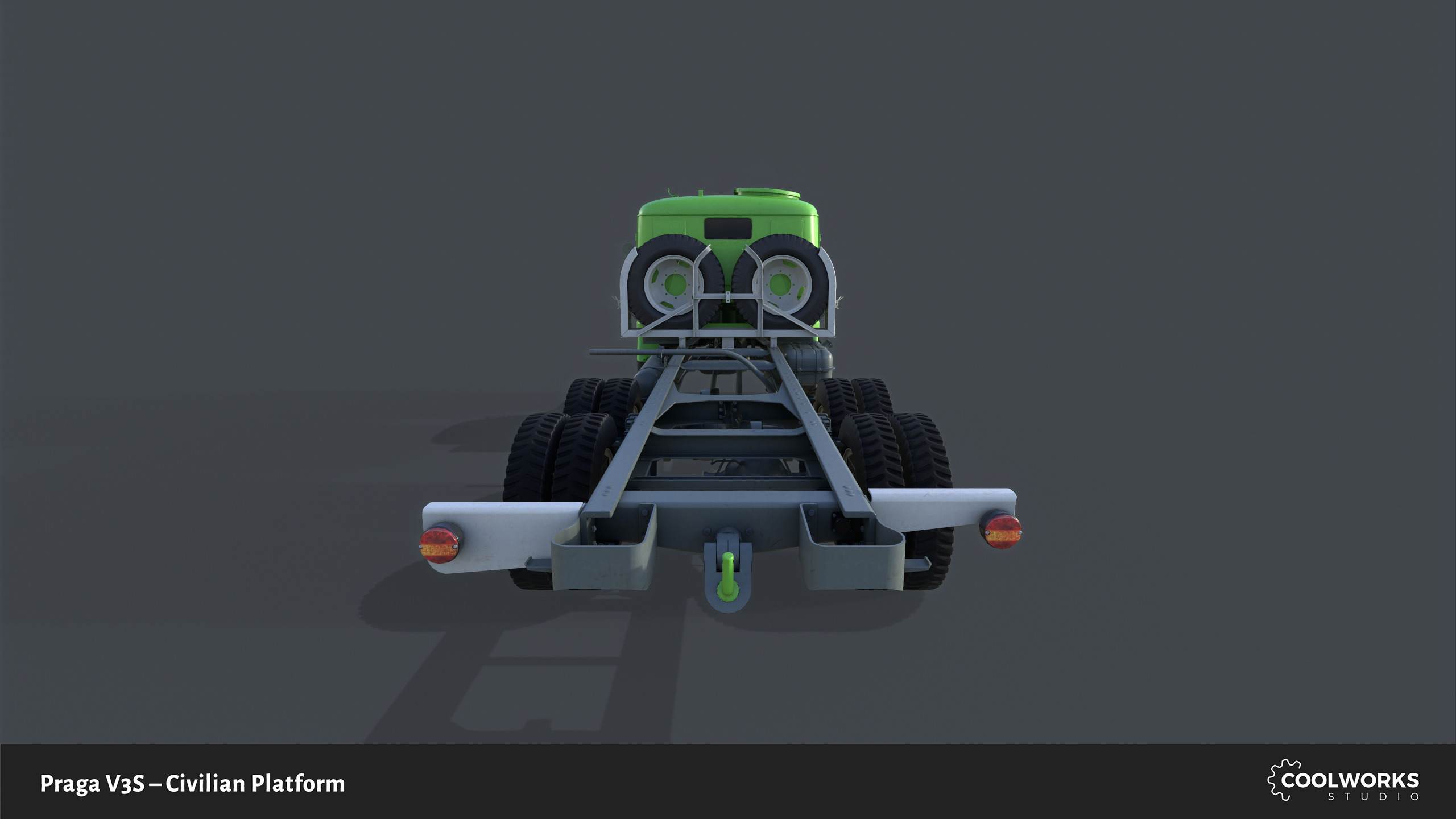 PV3S Truck Civilian Platform Free low-poly 3D model_4